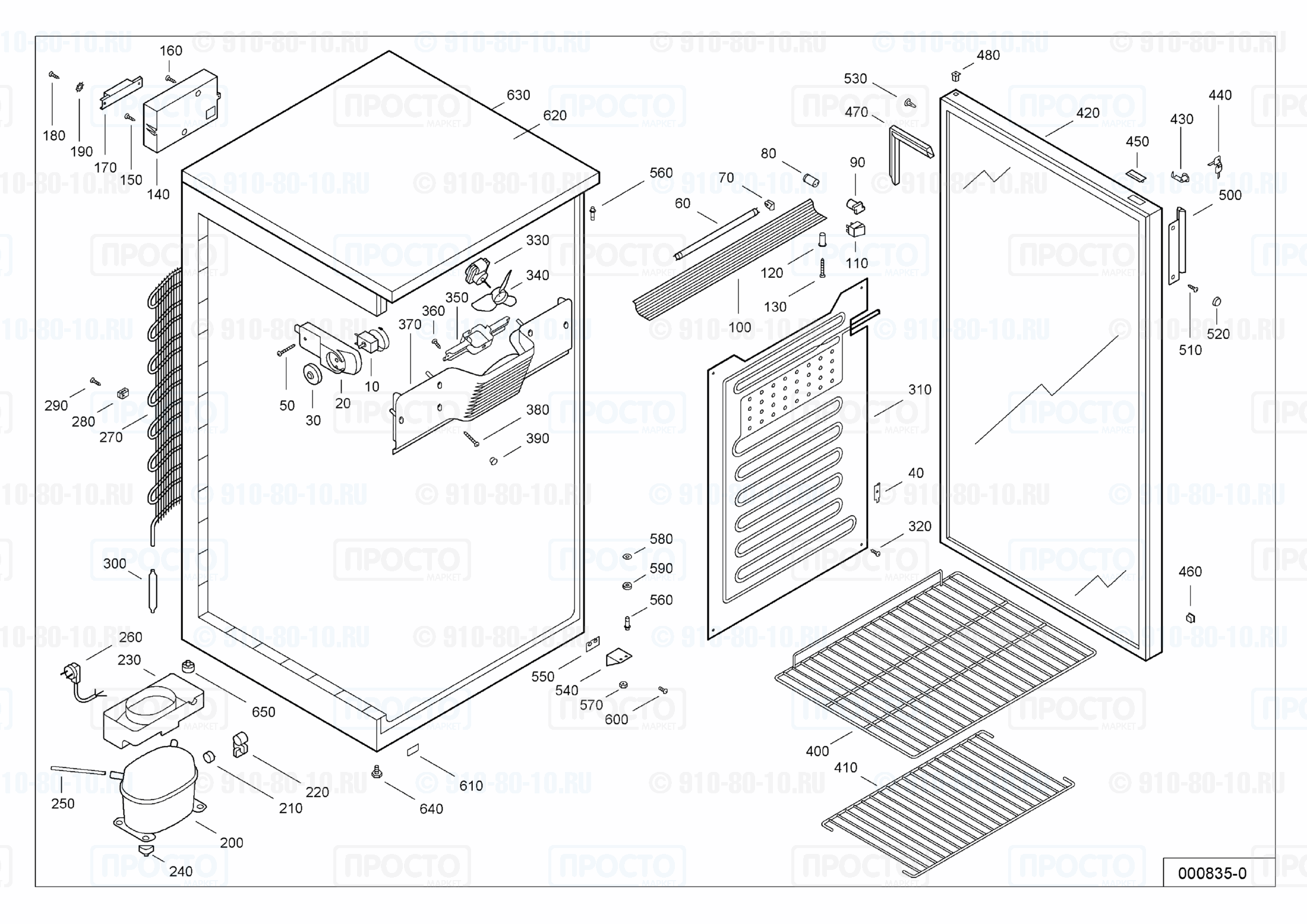 Взрыв-схема запчастей холодильника Liebherr UKS 5002-10