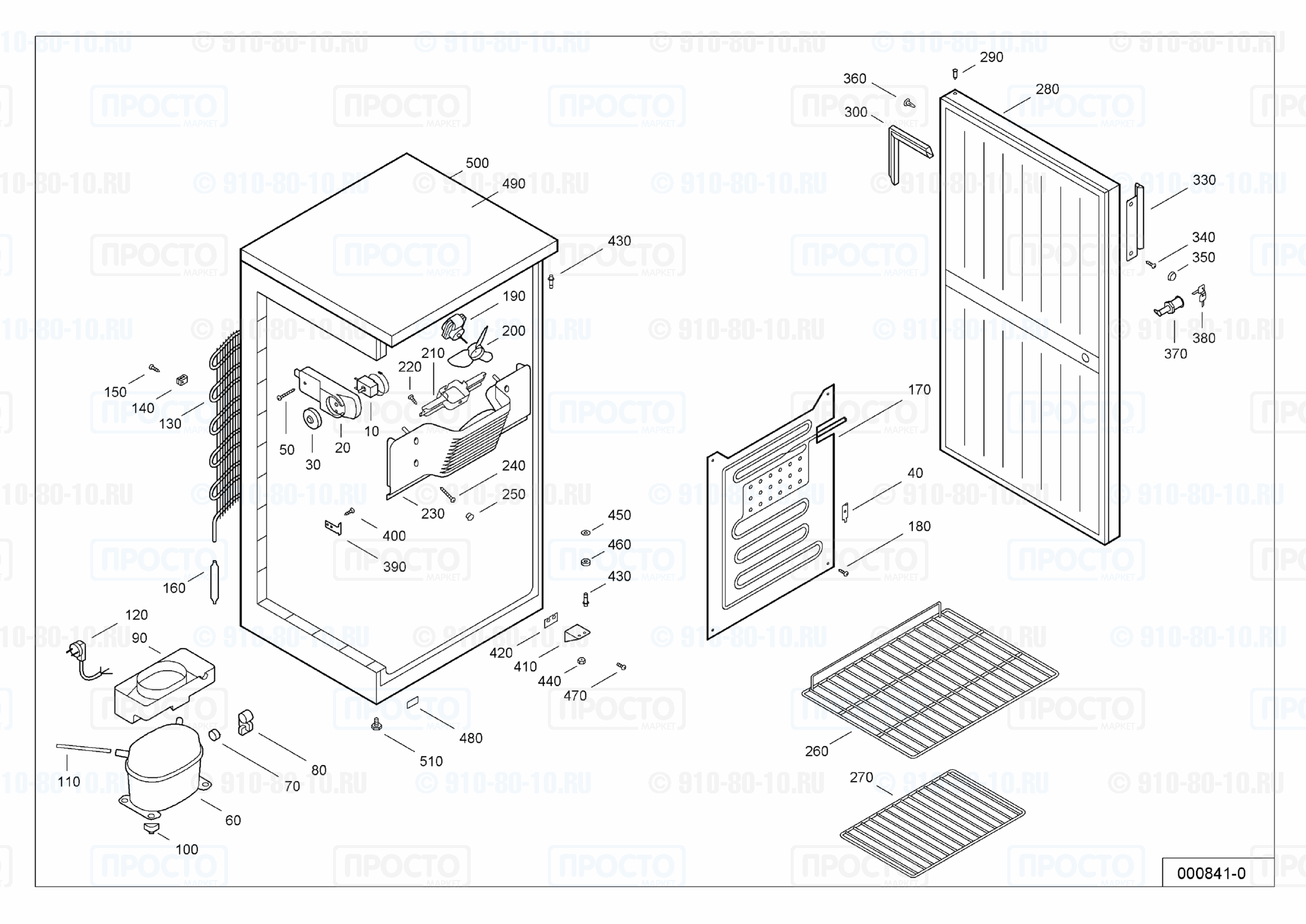 Взрыв-схема запчастей холодильника Liebherr UKS 2600-2 C