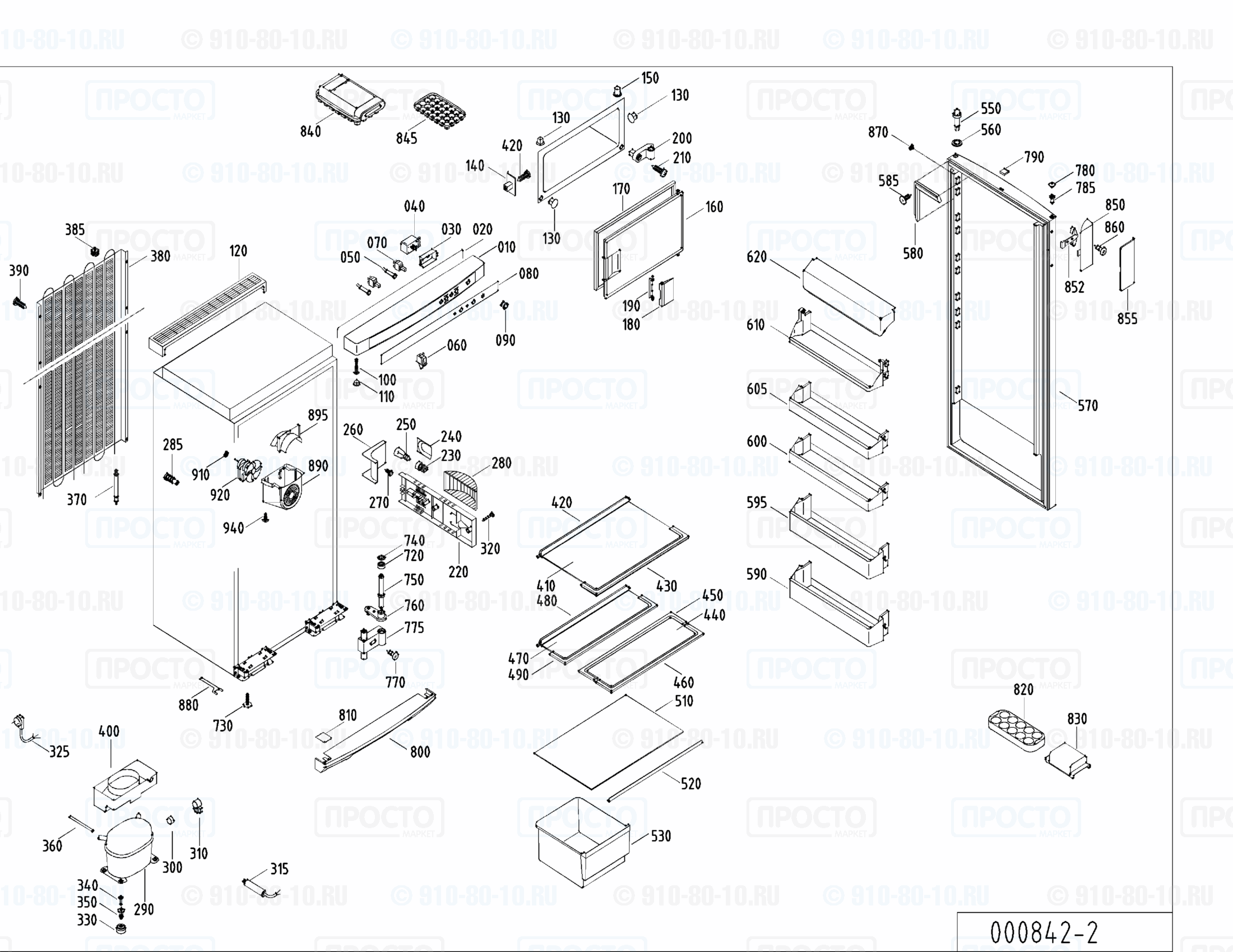 Взрыв-схема запчастей холодильника Liebherr KSv 2934-24B