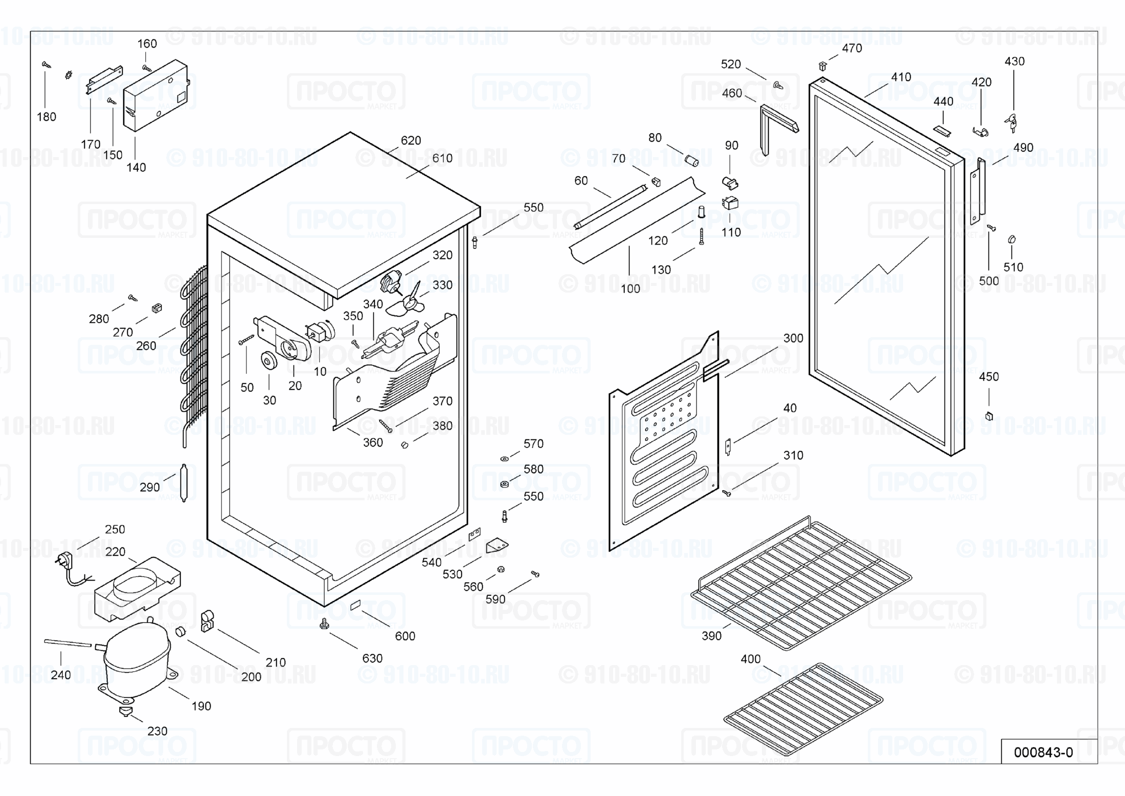Взрыв-схема запчастей холодильника Liebherr UKS 2602-2 D