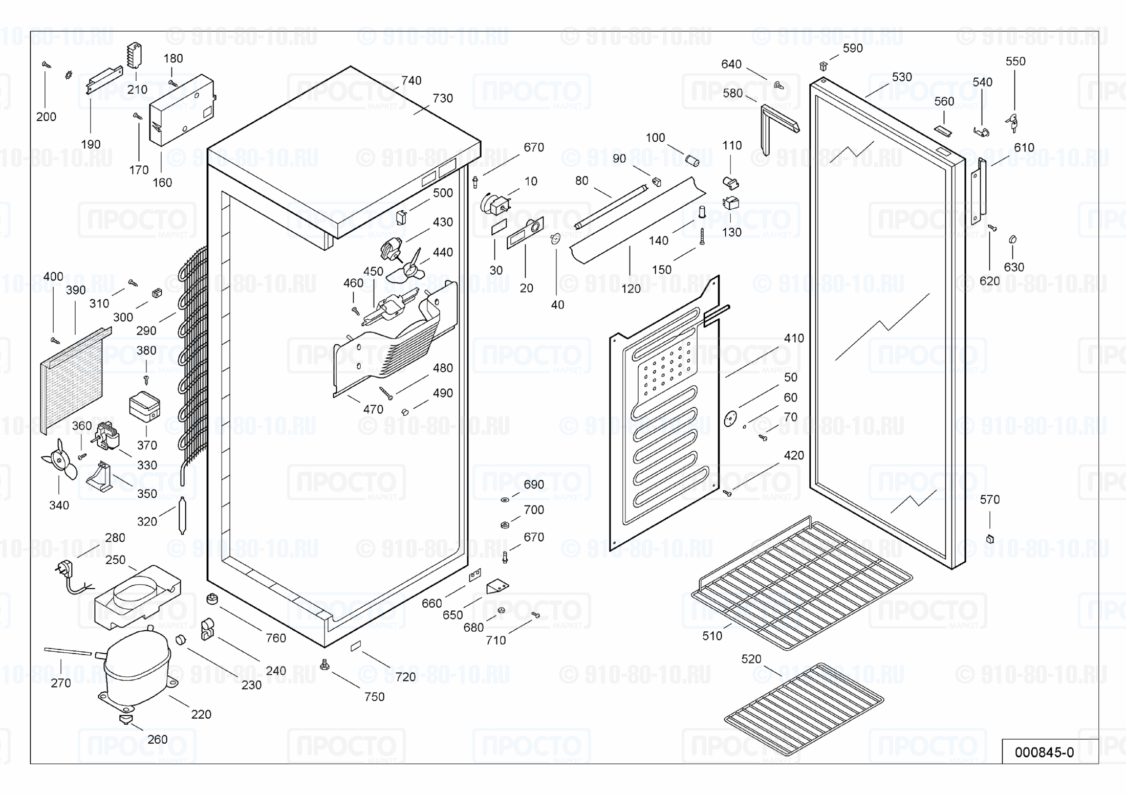 Взрыв-схема запчастей холодильника Liebherr UKS 3502-2 D