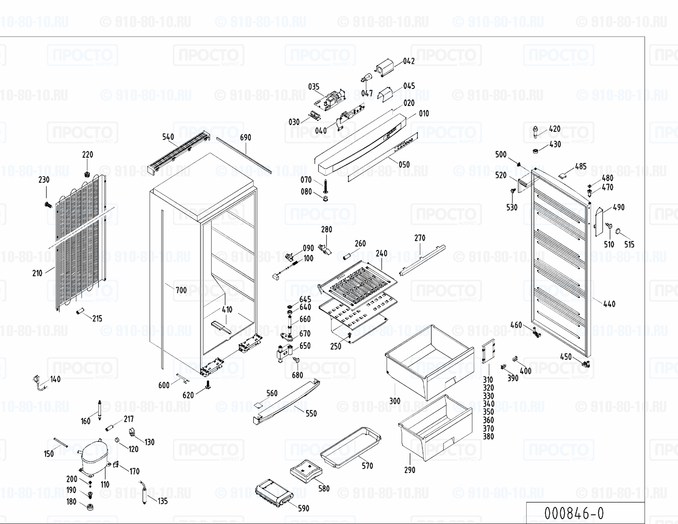 Взрыв-схема холодильника Liebherr GSD 2786-24