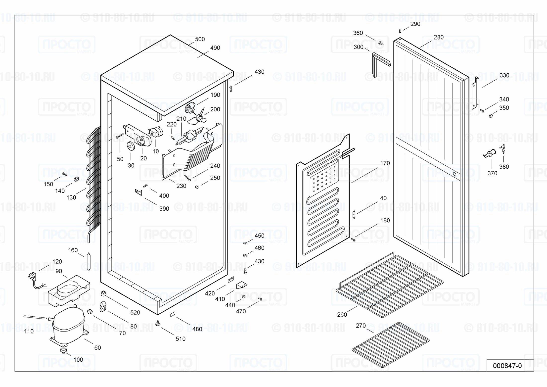 Взрыв-схема холодильника Liebherr UKS 3600-2 C