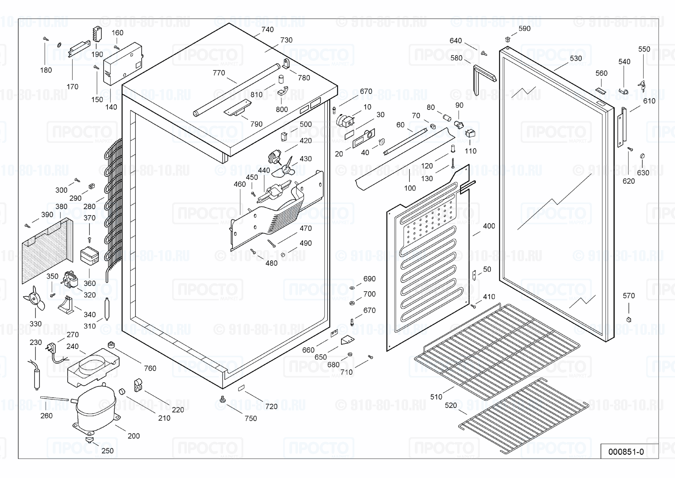 Взрыв-схема запчастей холодильника Liebherr UKS 4902-2