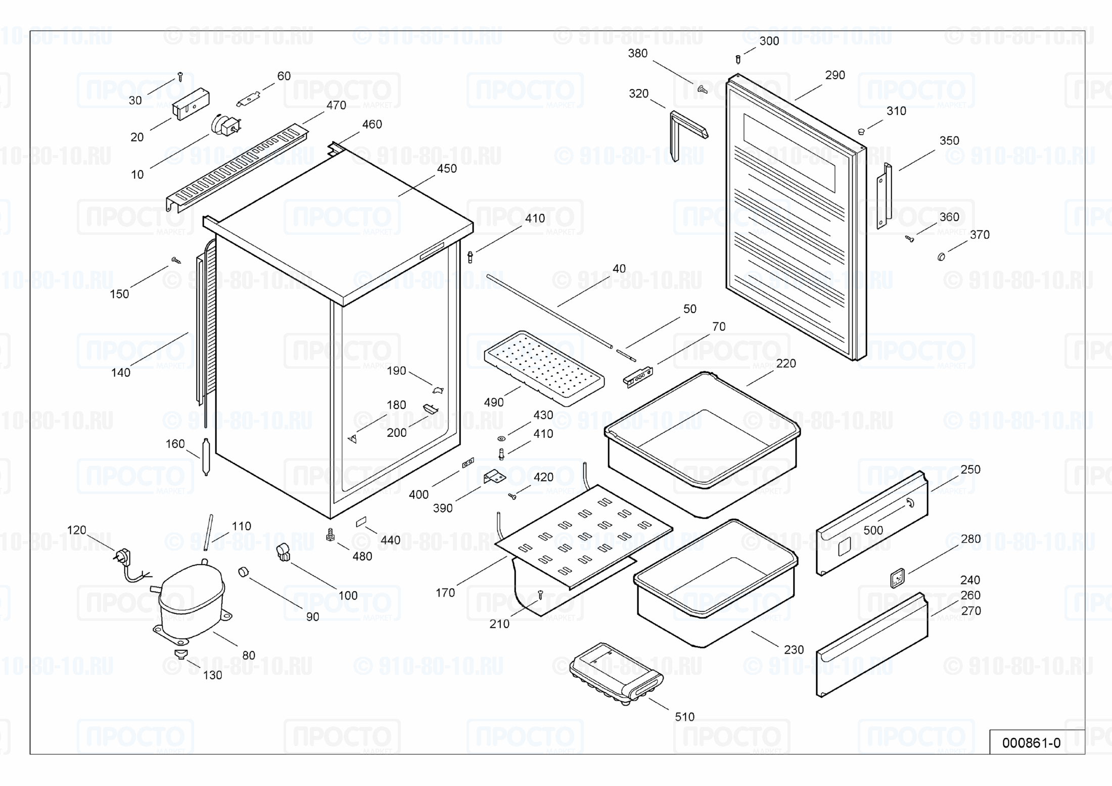 Взрыв-схема запчастей холодильника Liebherr GS 1302-10