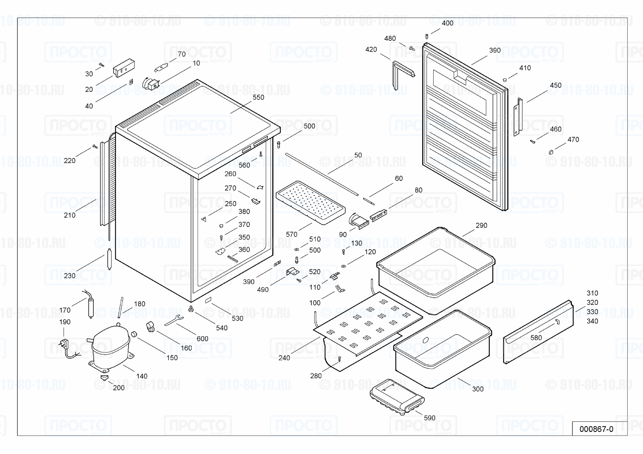 Взрыв-схема запчастей холодильника Liebherr GS 1502-10