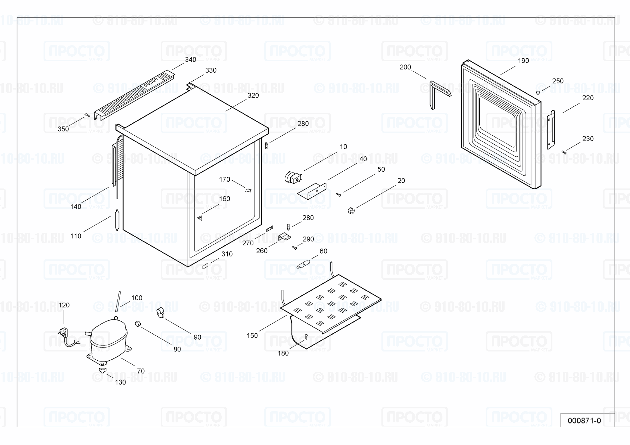 Взрыв-схема холодильника Liebherr GS 800-3 A