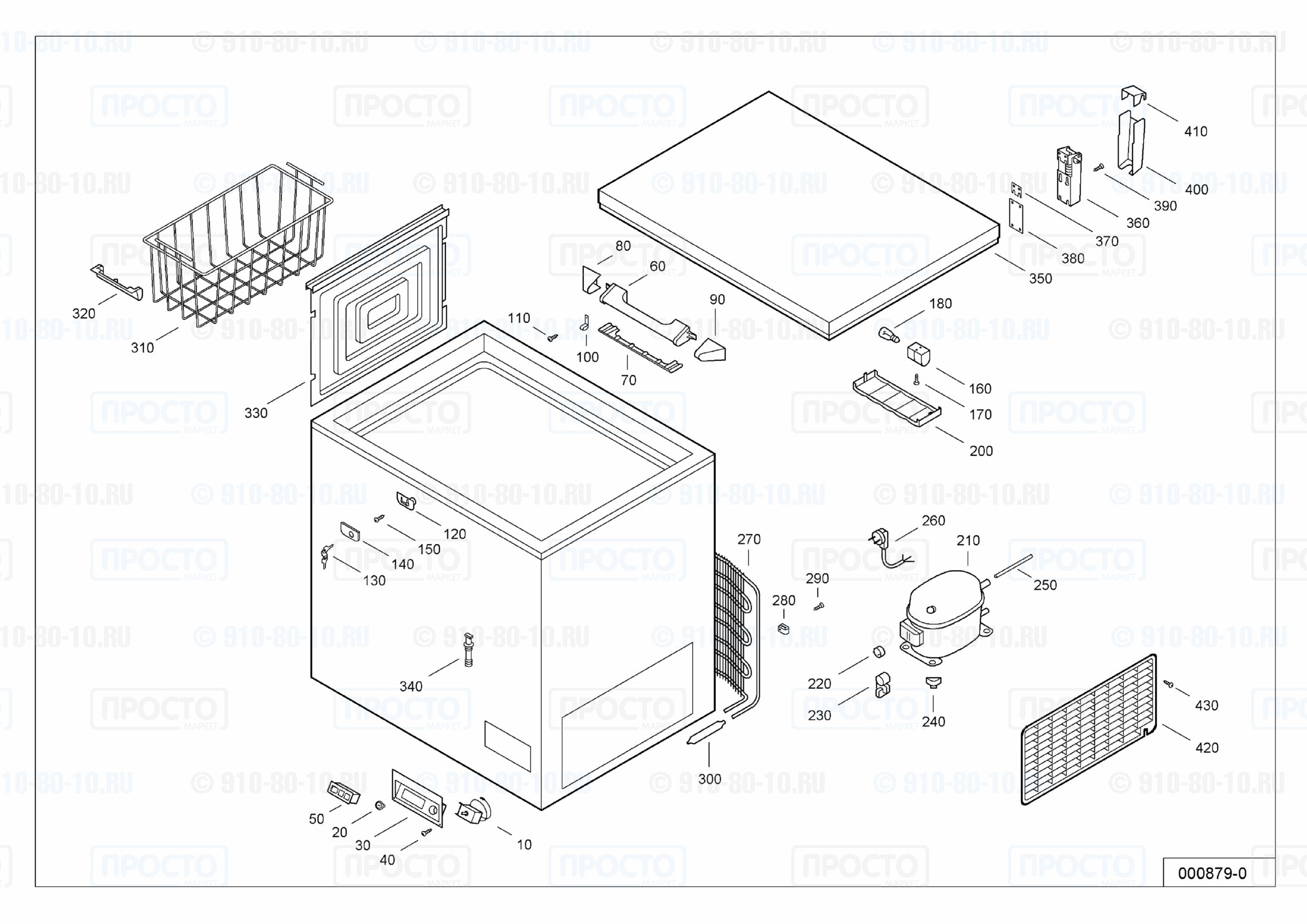 Взрыв-схема запчастей холодильника Liebherr GT 3702-10