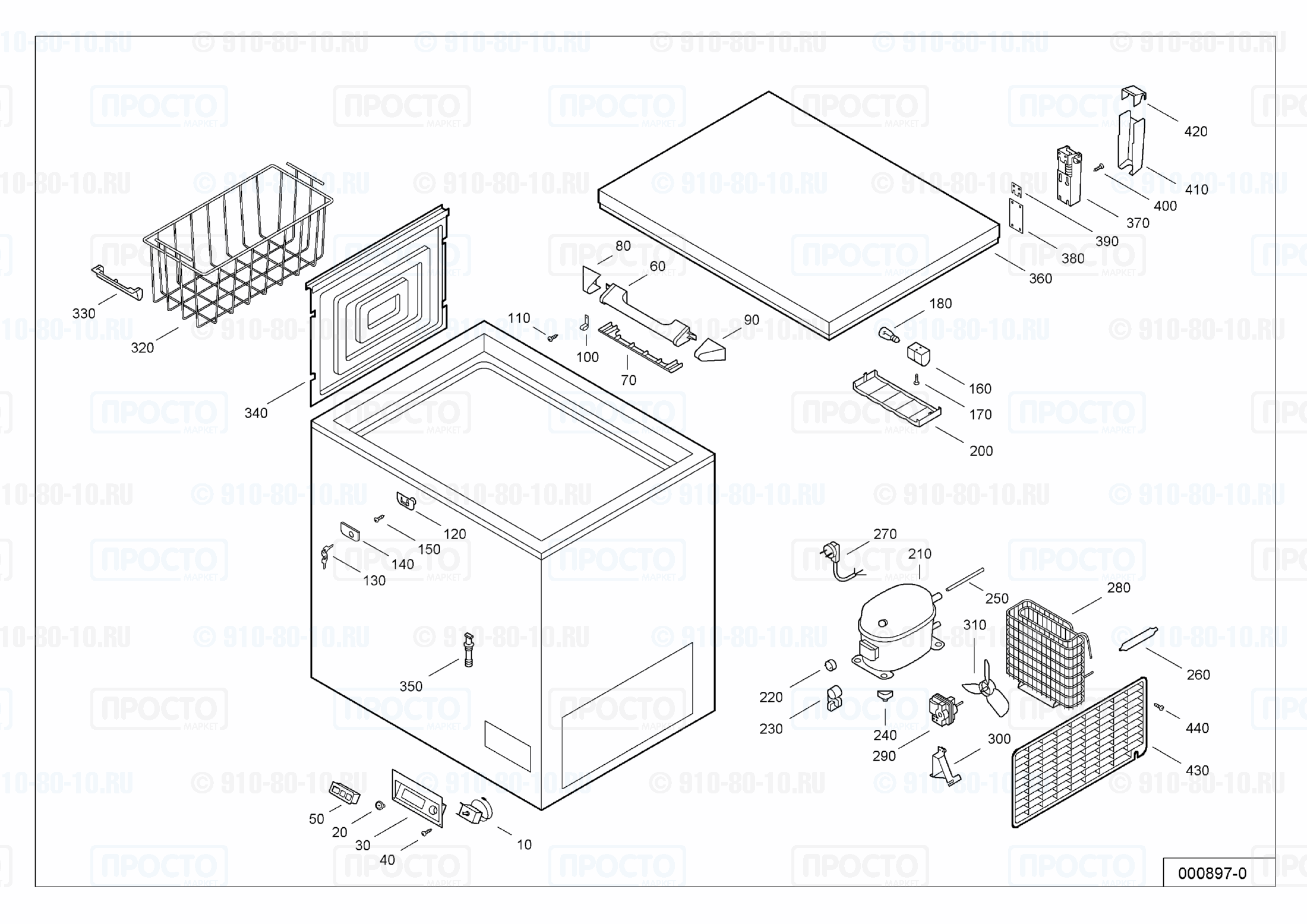 Взрыв-схема запчастей холодильника Liebherr GT 4402-4