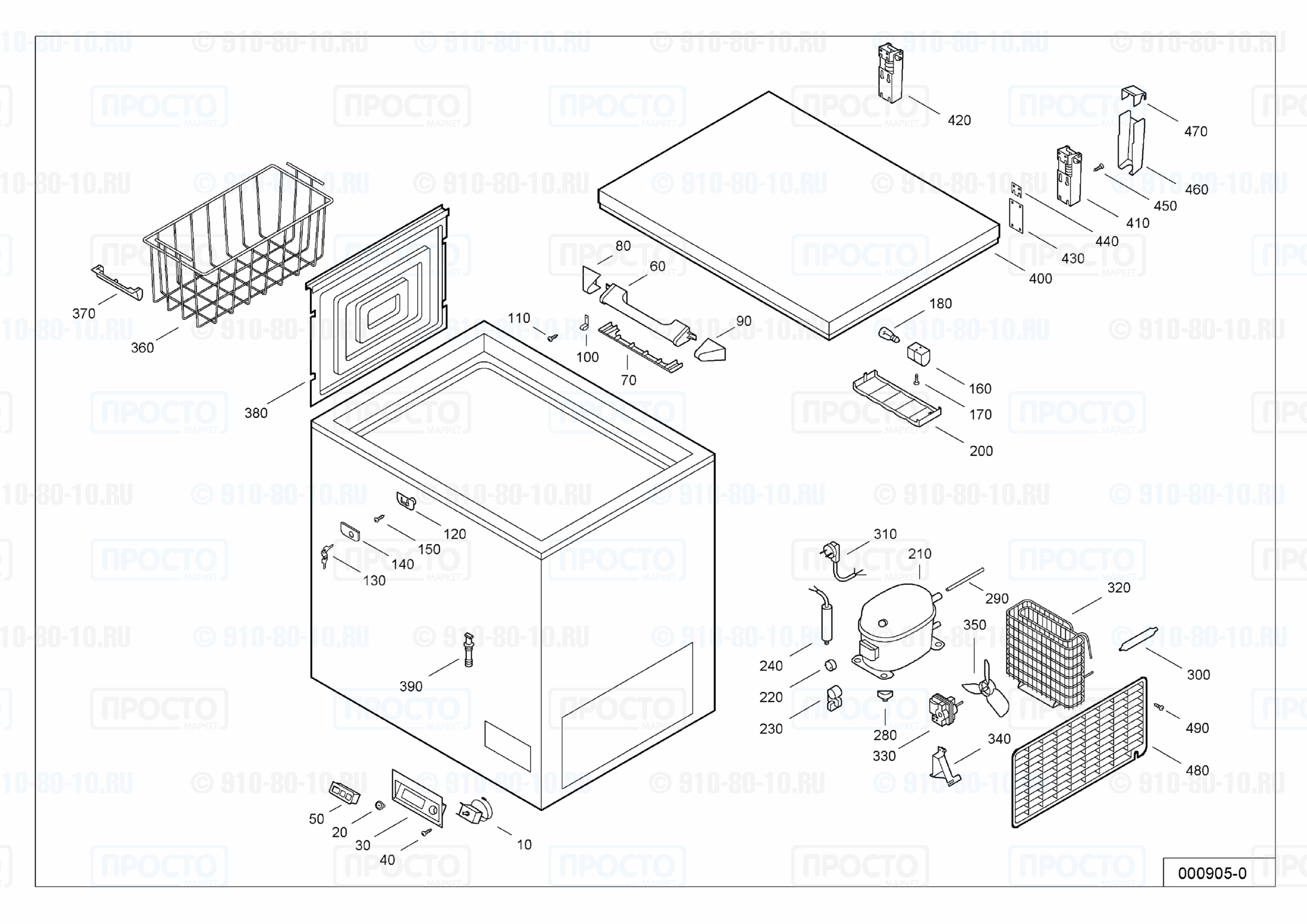 Взрыв-схема запчастей холодильника Liebherr GT 6002-4