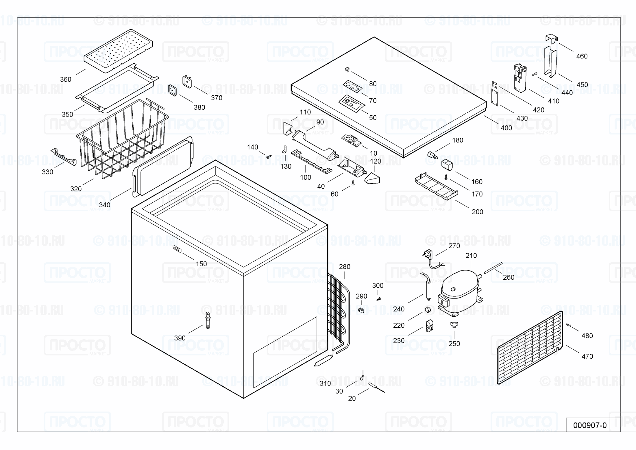 Взрыв-схема запчастей холодильника Liebherr GTS 2163-10