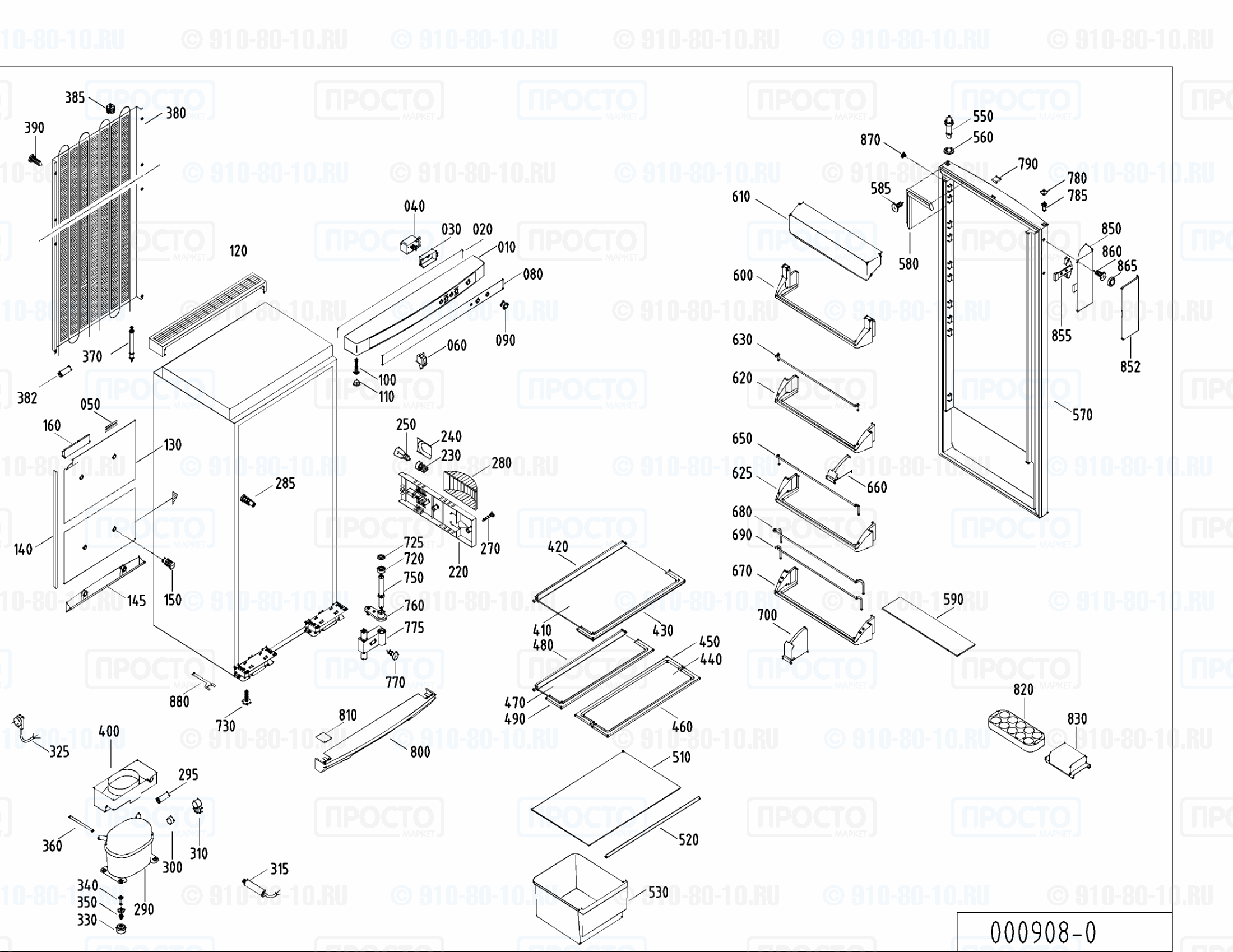 Взрыв-схема запчастей холодильника Liebherr KS 2660-24A