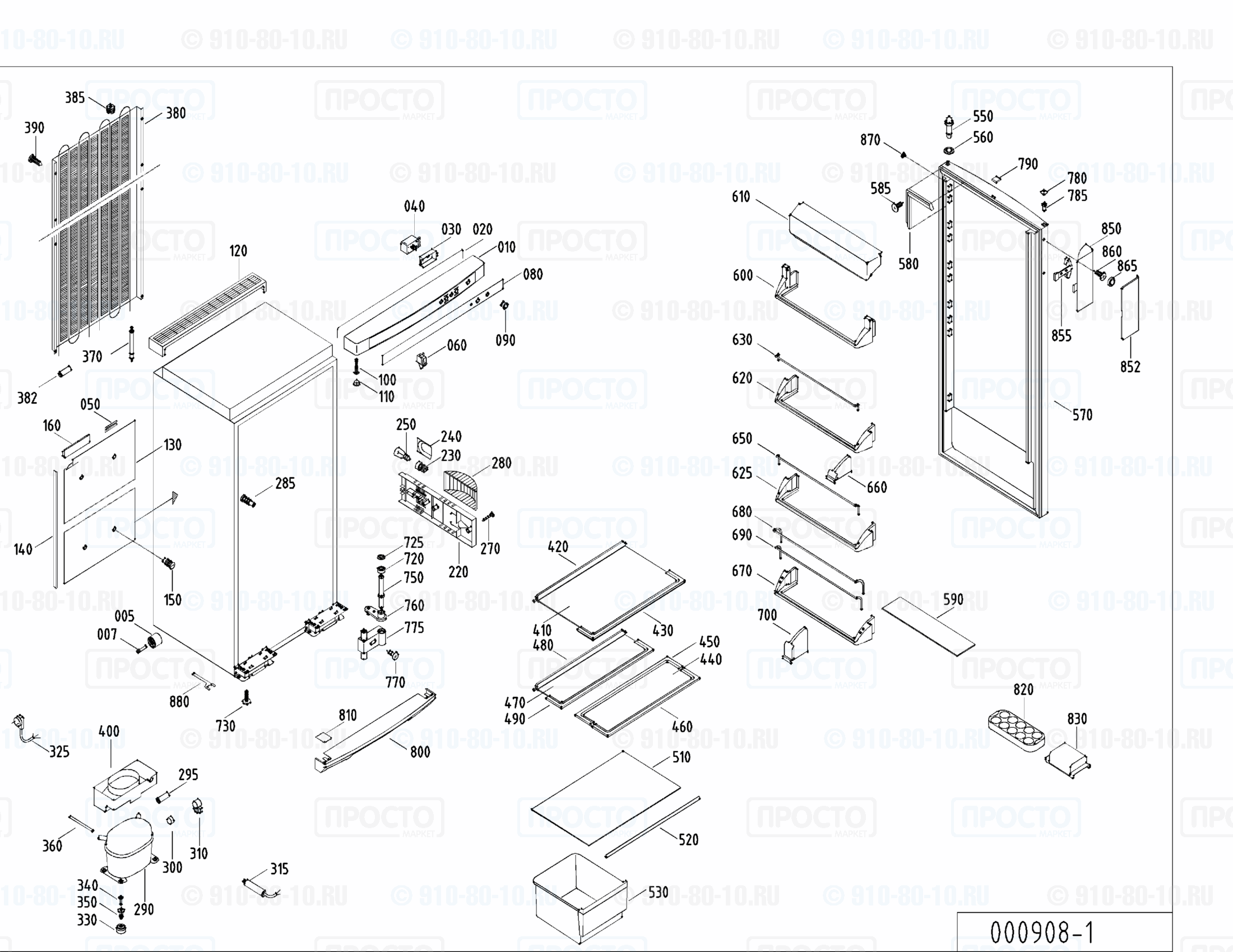 Взрыв-схема запчастей холодильника Liebherr KS 2640-25A