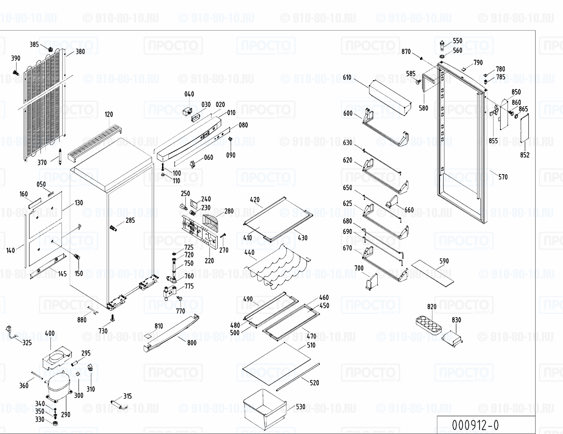 Взрыв-схема запчастей холодильника Liebherr KS 3140-24B