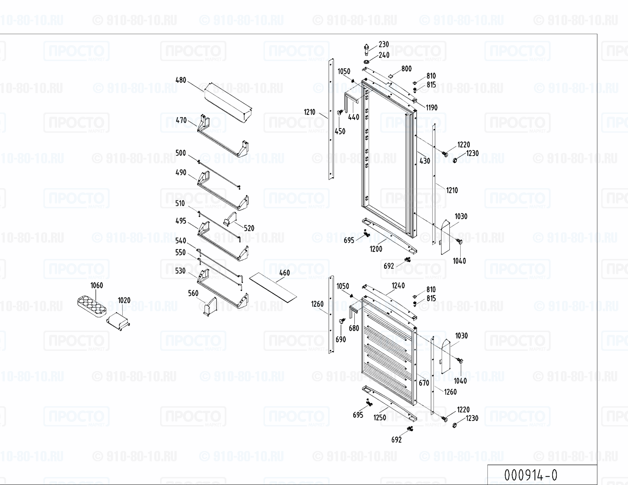 Взрыв-схема холодильника Liebherr KGT 4046-24