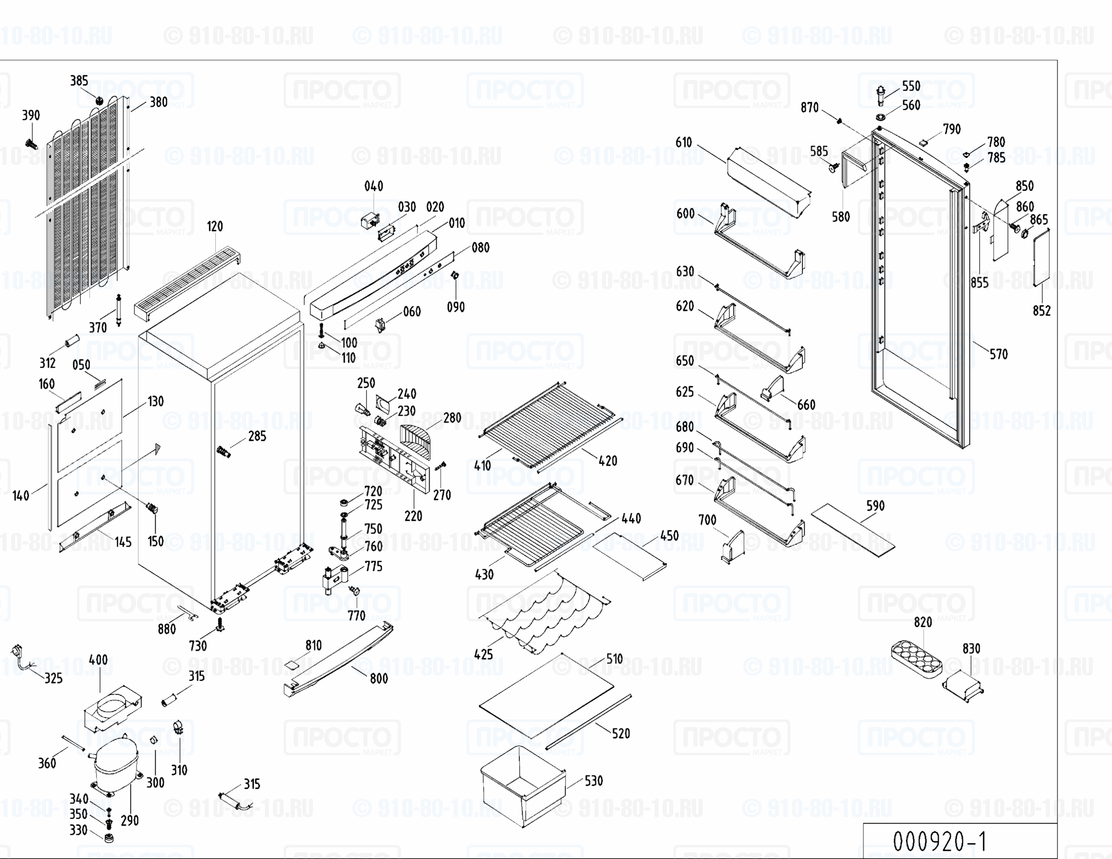 Взрыв-схема запчастей холодильника Liebherr KS 3130-24B