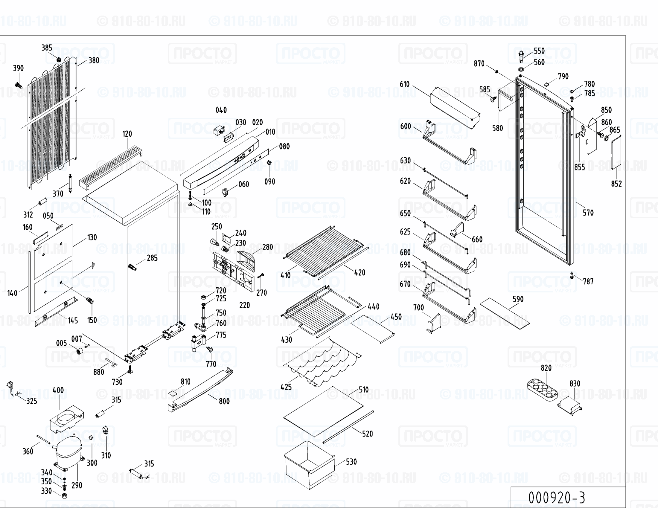 Взрыв-схема запчастей холодильника Liebherr KS 3110-25A