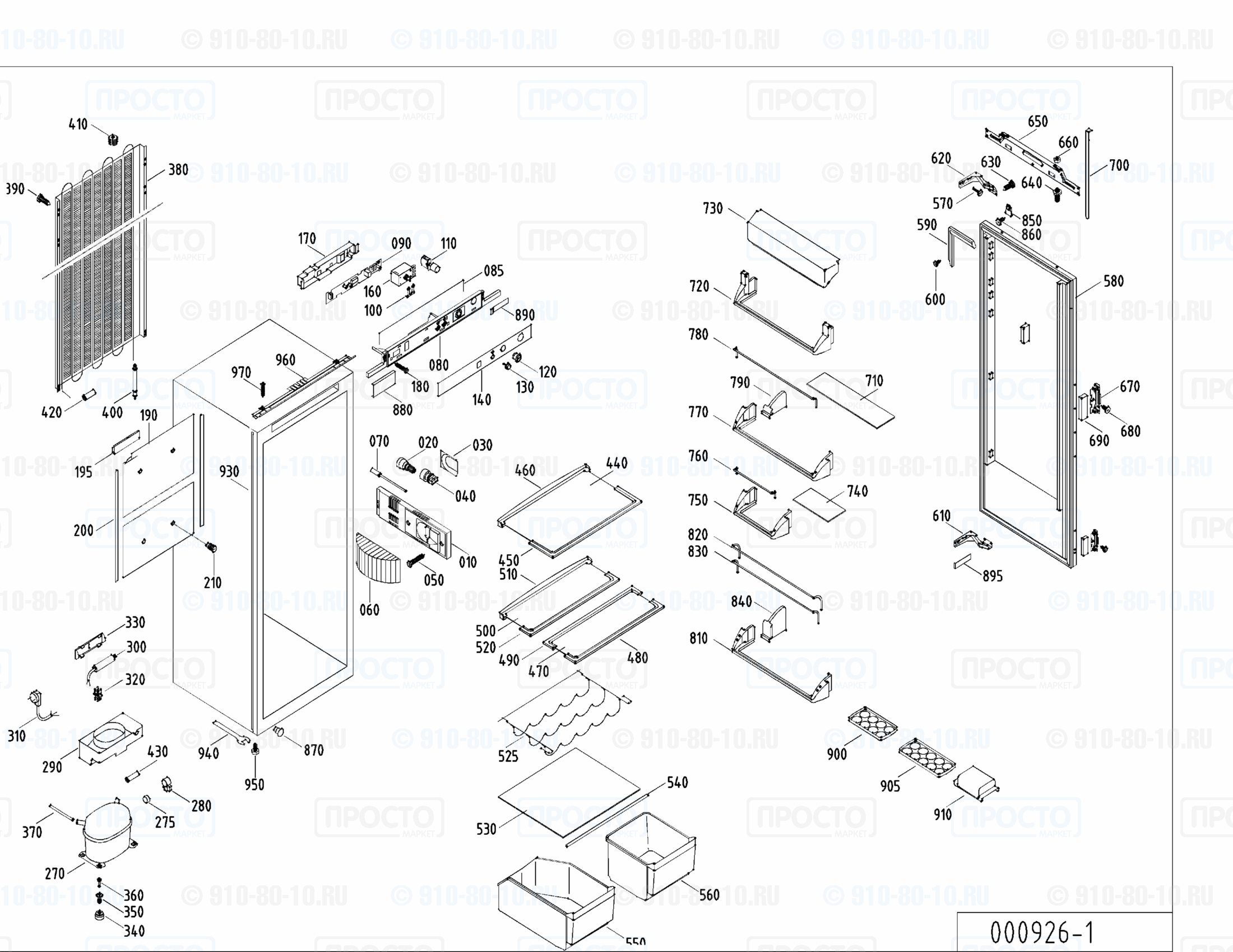 Взрыв-схема запчастей холодильника Liebherr KIe 2860-22B