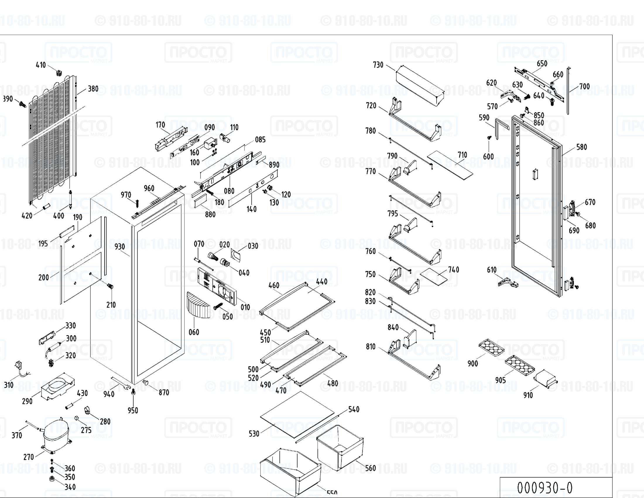Взрыв-схема запчастей холодильника Liebherr KIe 2360-22