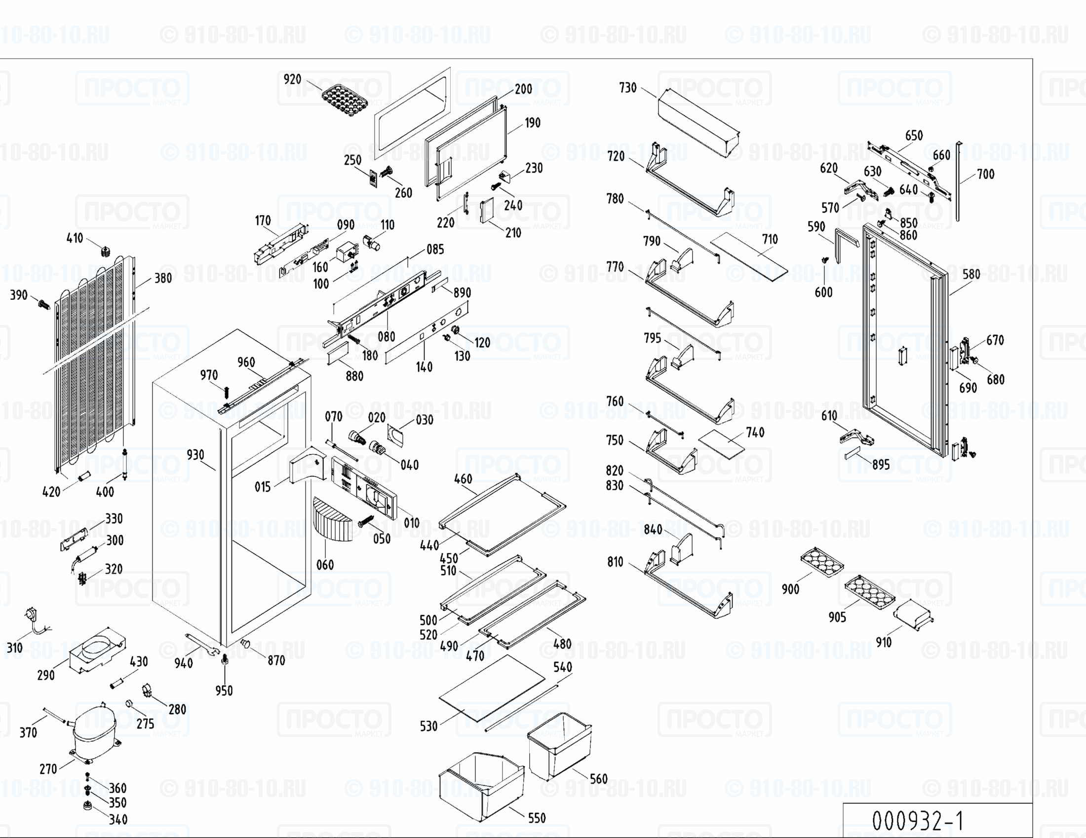 Взрыв-схема запчастей холодильника Liebherr KIe 1464-22B