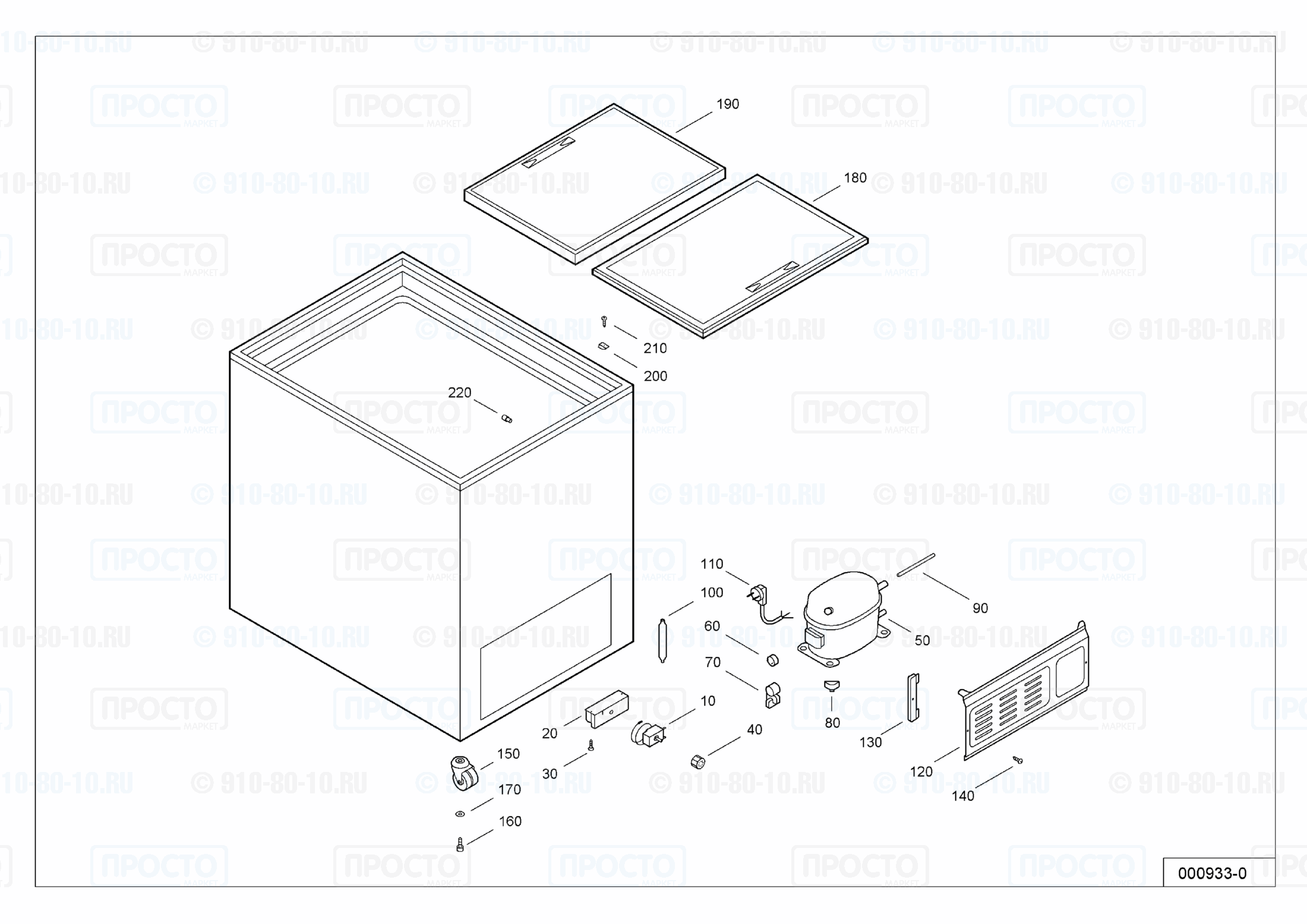 Взрыв-схема запчастей холодильника Liebherr GTE 3500-1 B