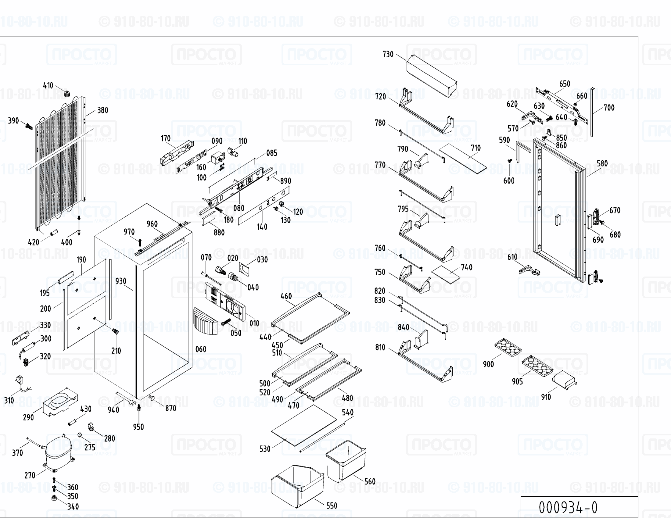 Взрыв-схема запчастей холодильника Liebherr KIe 1760-22