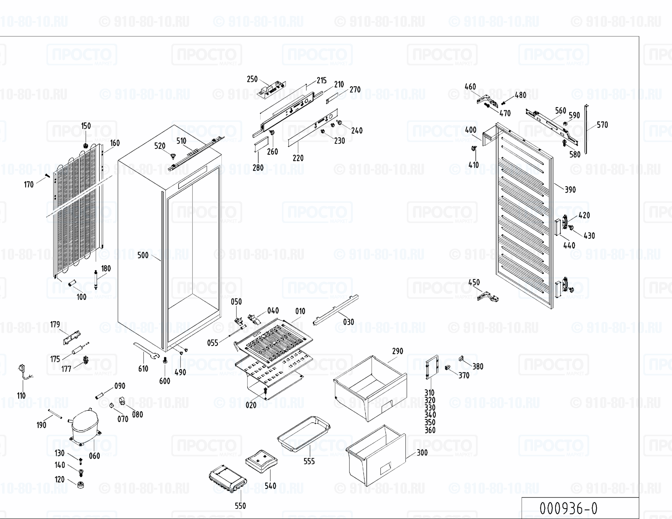 Взрыв-схема запчастей холодильника Liebherr GI 1983-21