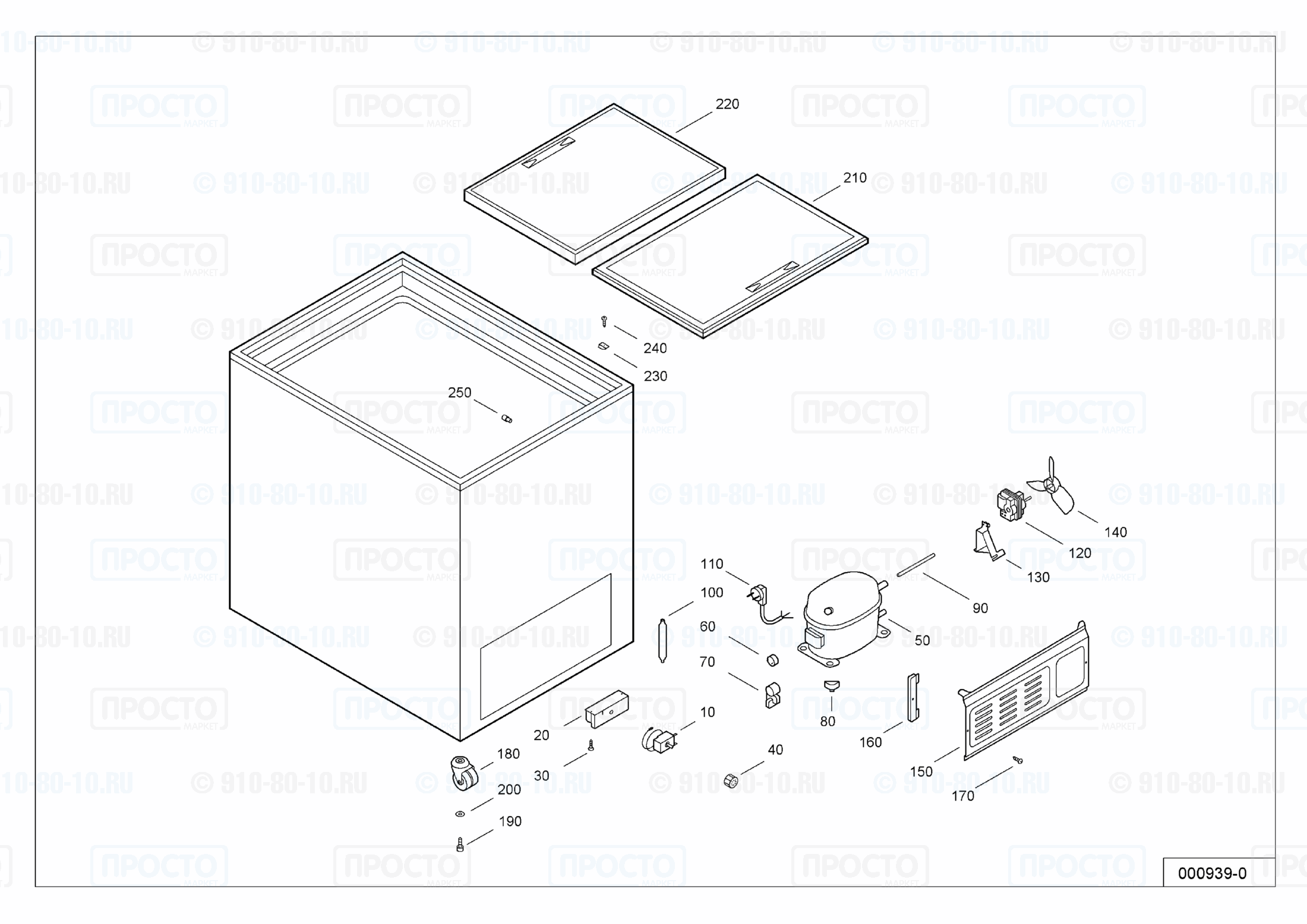 Взрыв-схема запчастей холодильника Liebherr GTE 5500-1 A