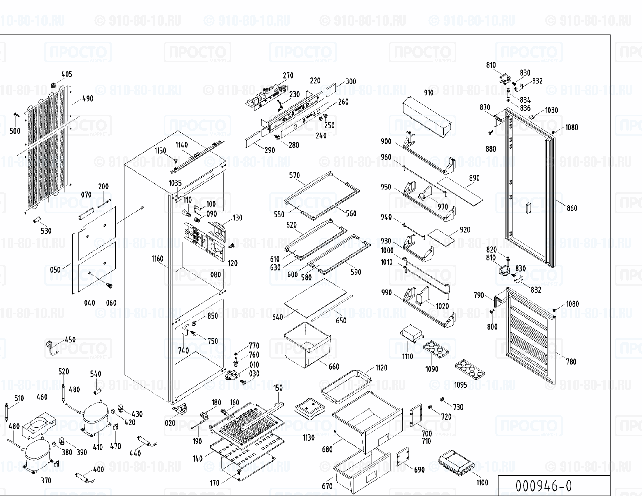 Взрыв-схема запчастей холодильника Liebherr KIK 3083-21
