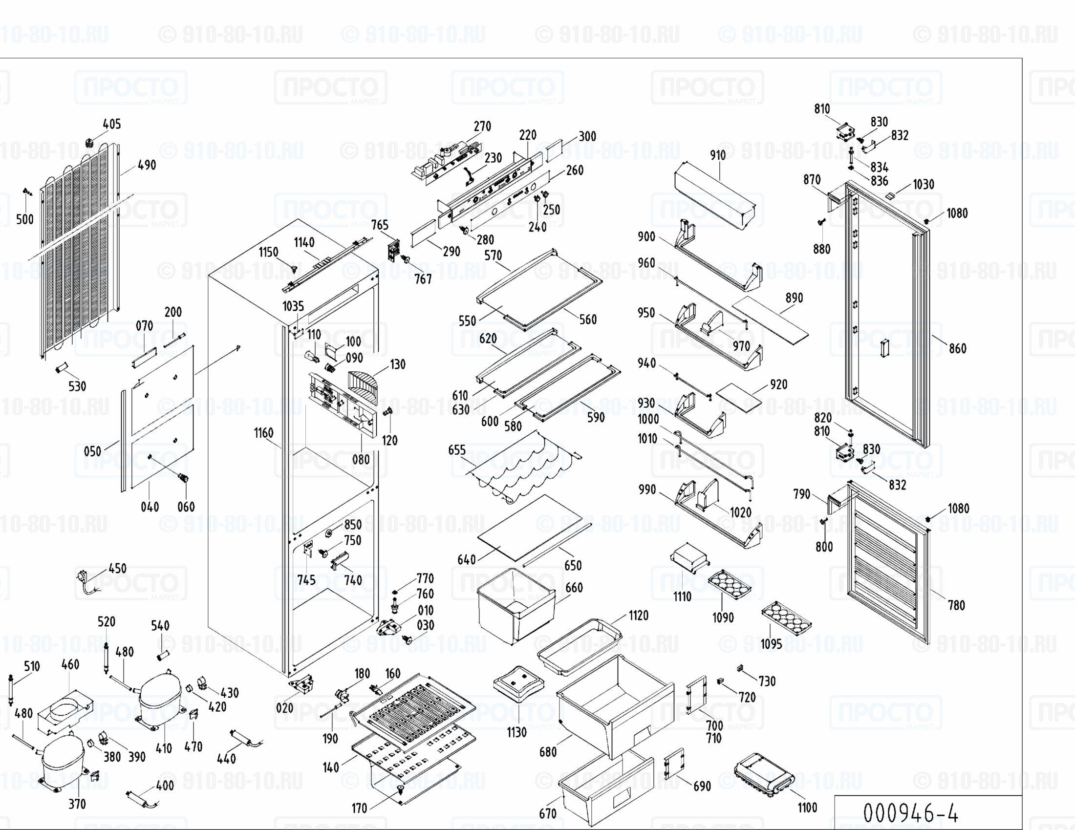 Взрыв-схема запчастей холодильника Liebherr KIK 3043-23A