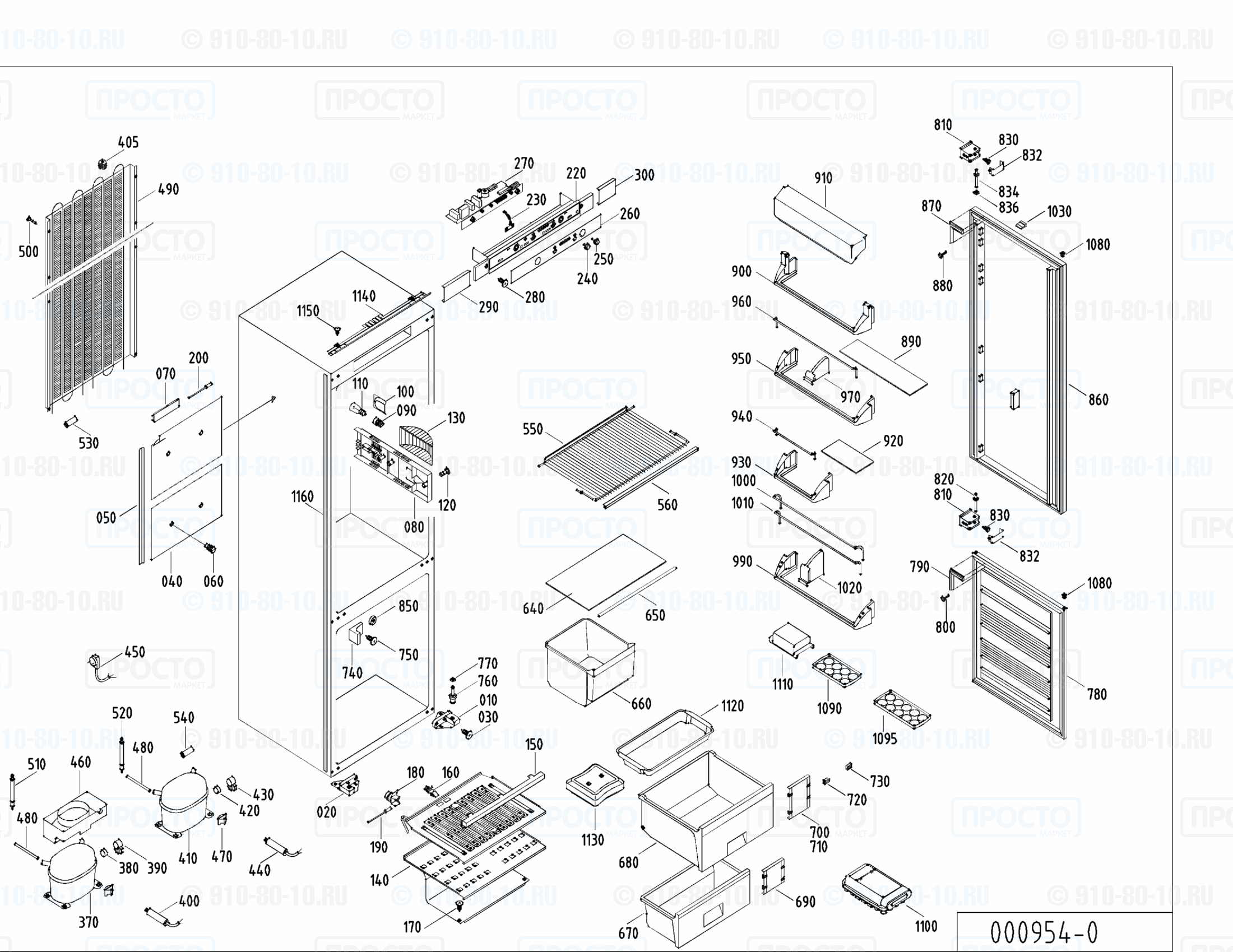 Взрыв-схема запчастей холодильника Liebherr KIK 3033-21