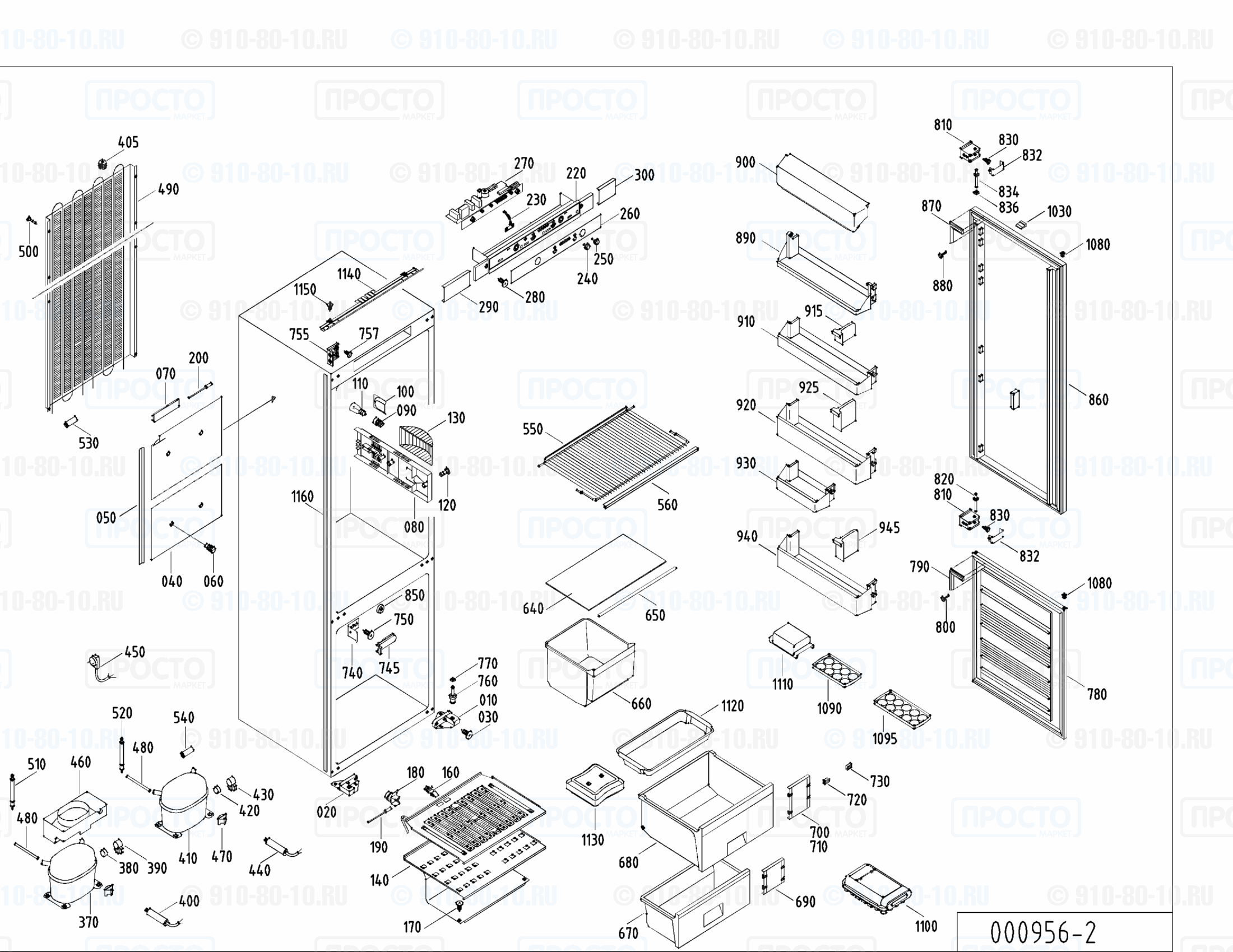 Взрыв-схема запчастей холодильника Liebherr KIK 3023-22A