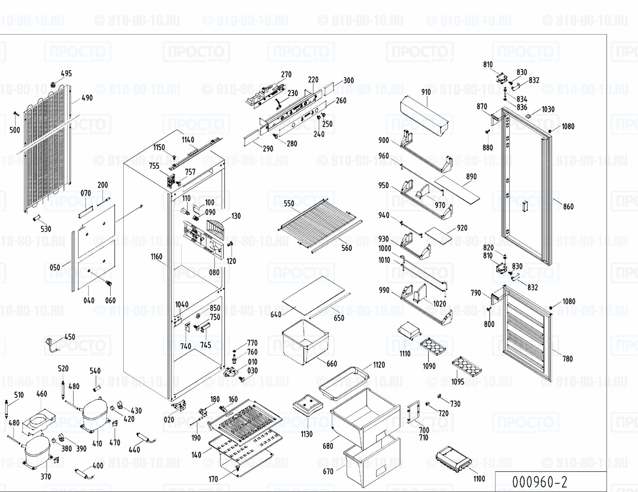 Взрыв-схема холодильника Liebherr KIK 3123-23