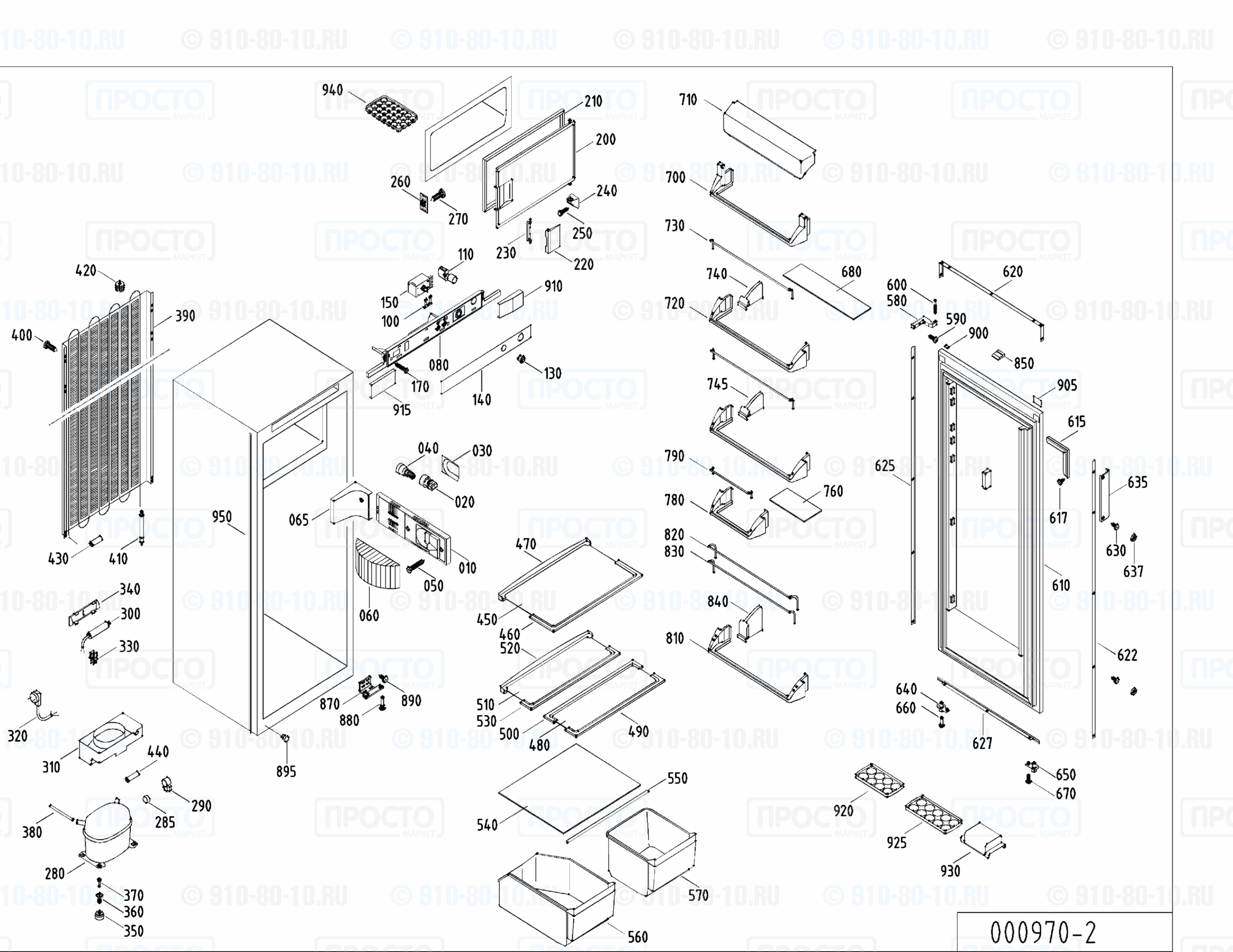 Взрыв-схема запчастей холодильника Liebherr KE 2144-23A