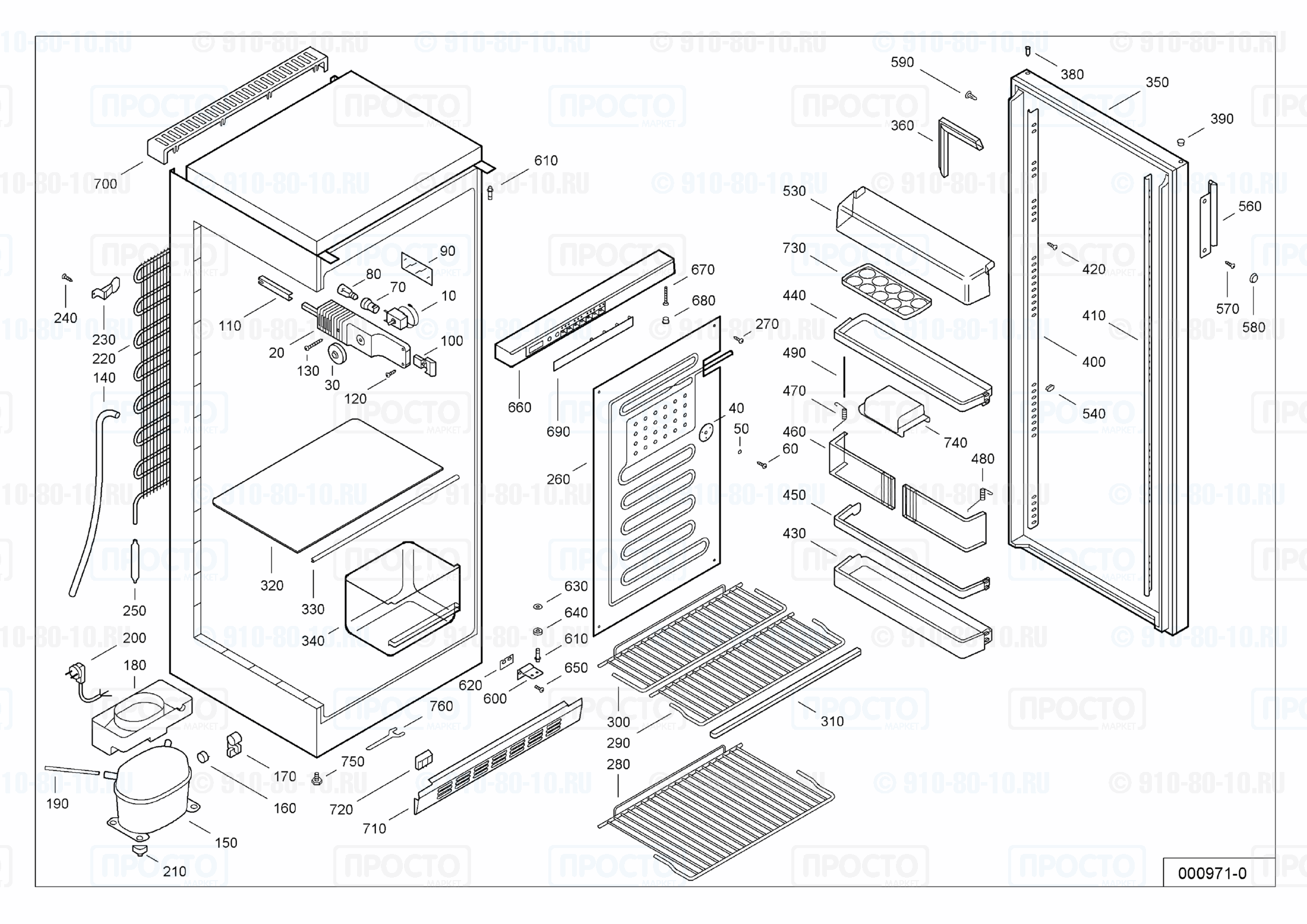 Взрыв-схема запчастей холодильника Liebherr KS 3610-10