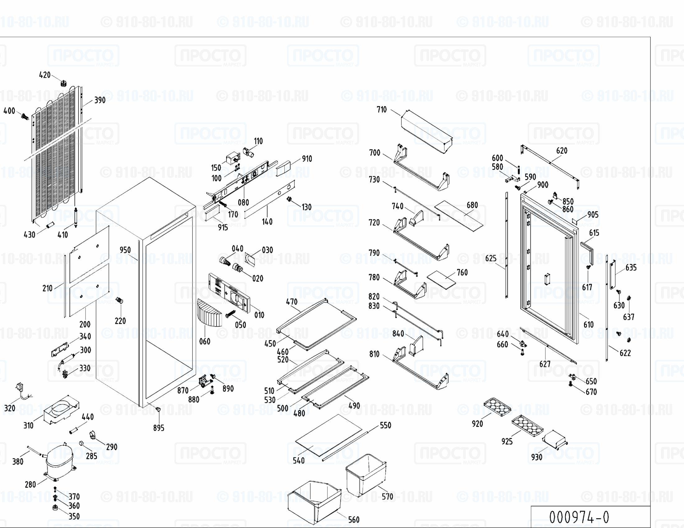 Взрыв-схема запчастей холодильника Liebherr KE 1760-22