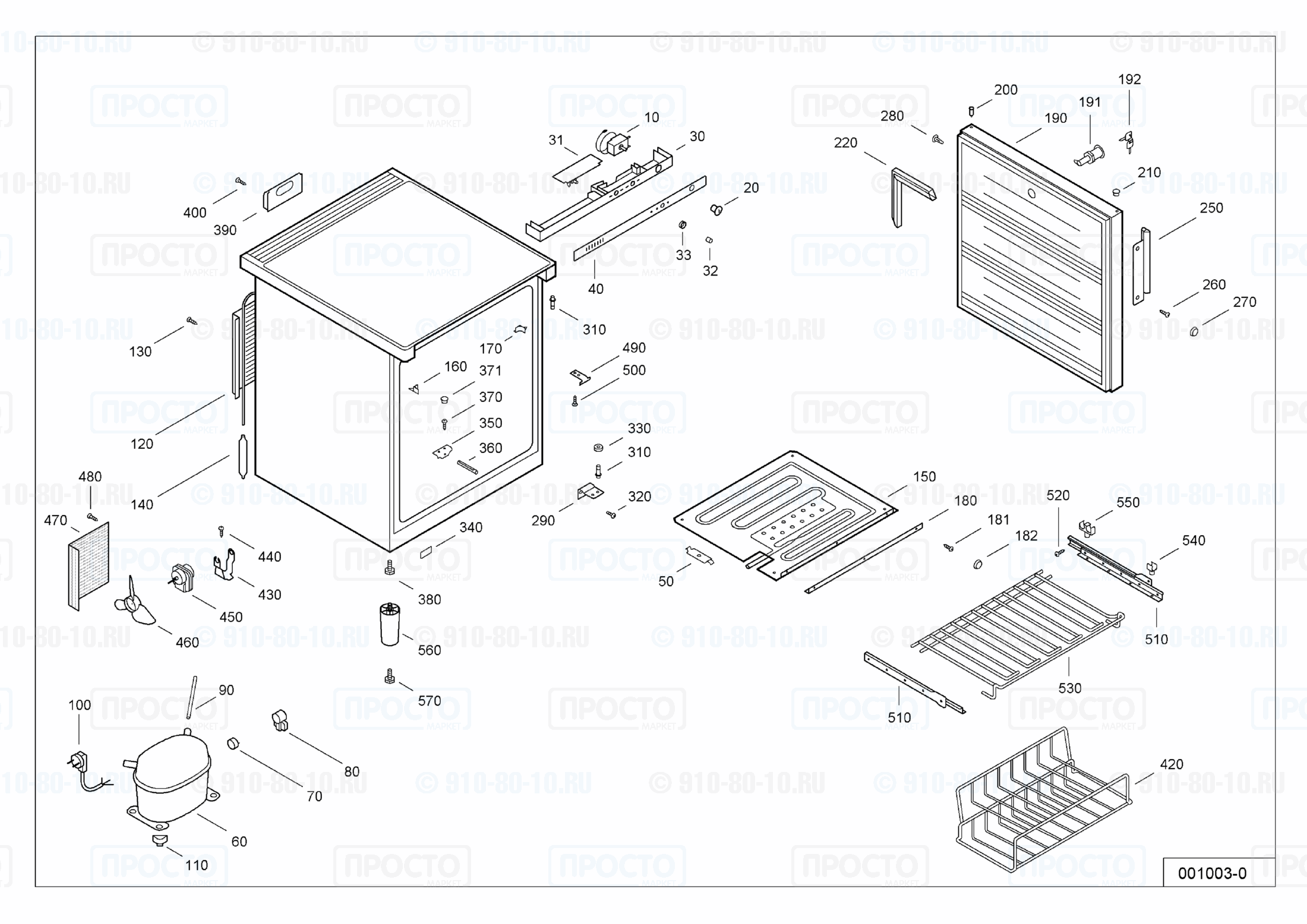 Взрыв-схема запчастей холодильника Liebherr SBw 801-11A