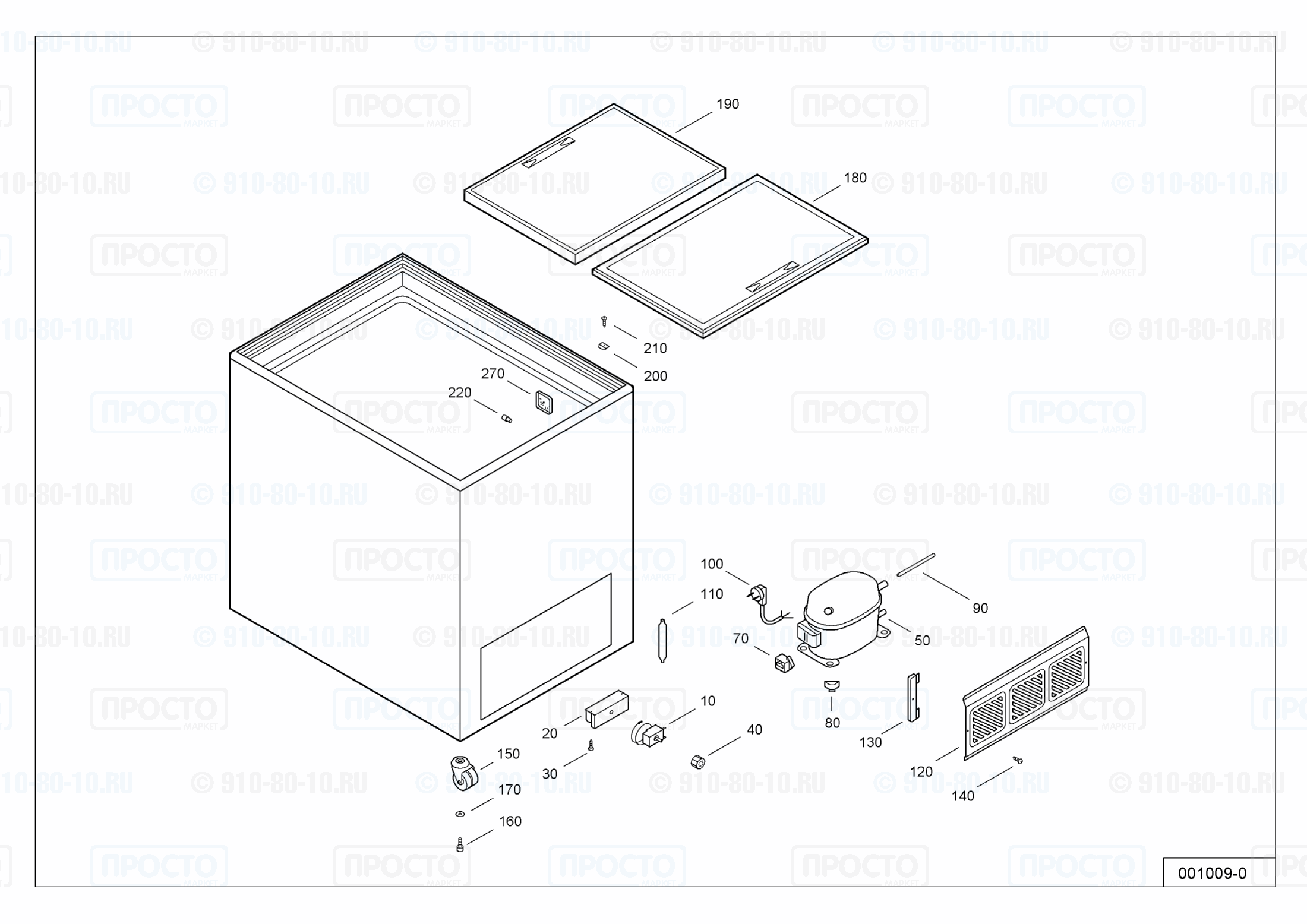Взрыв-схема запчастей холодильника Liebherr GTE 2400-12