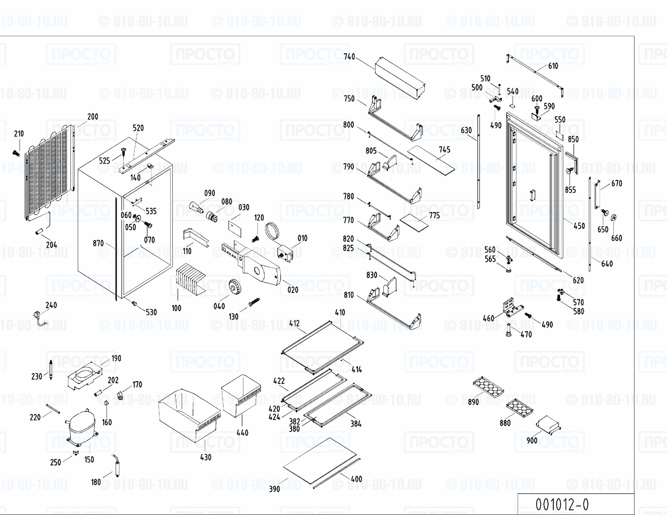 Взрыв-схема запчастей холодильника Liebherr KE 1840-22
