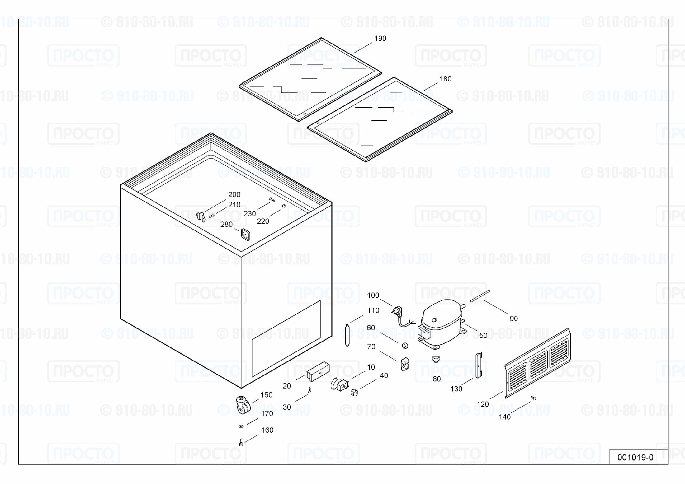 Взрыв-схема запчастей холодильника Liebherr GTE 3702-12