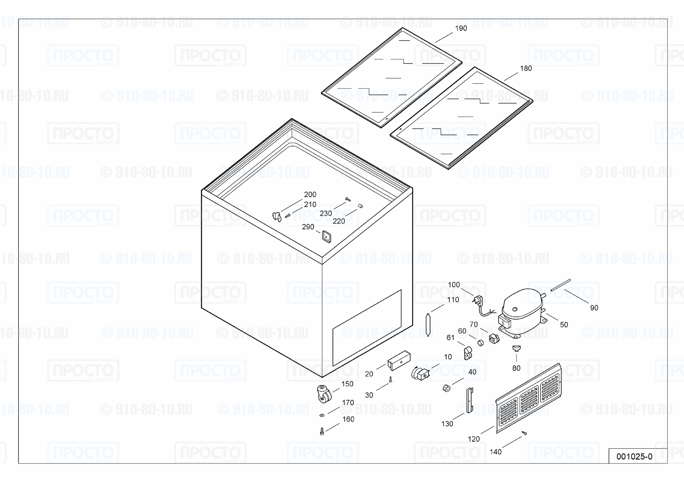 Взрыв-схема запчастей холодильника Liebherr GTI 2402-12