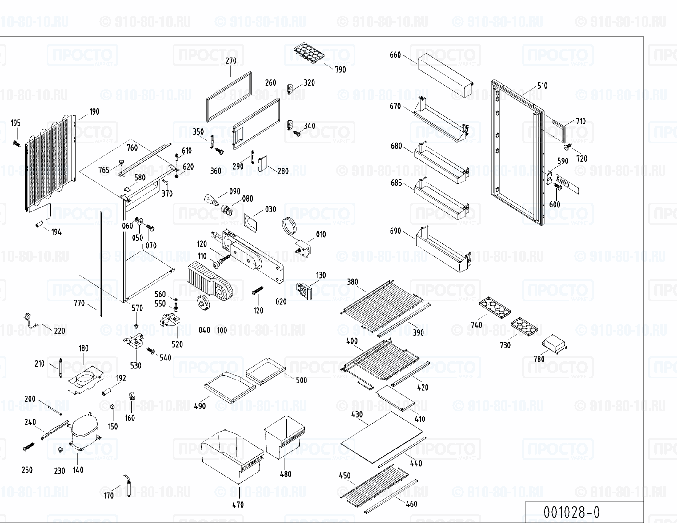 Взрыв-схема запчастей холодильника Liebherr KI 2434-22
