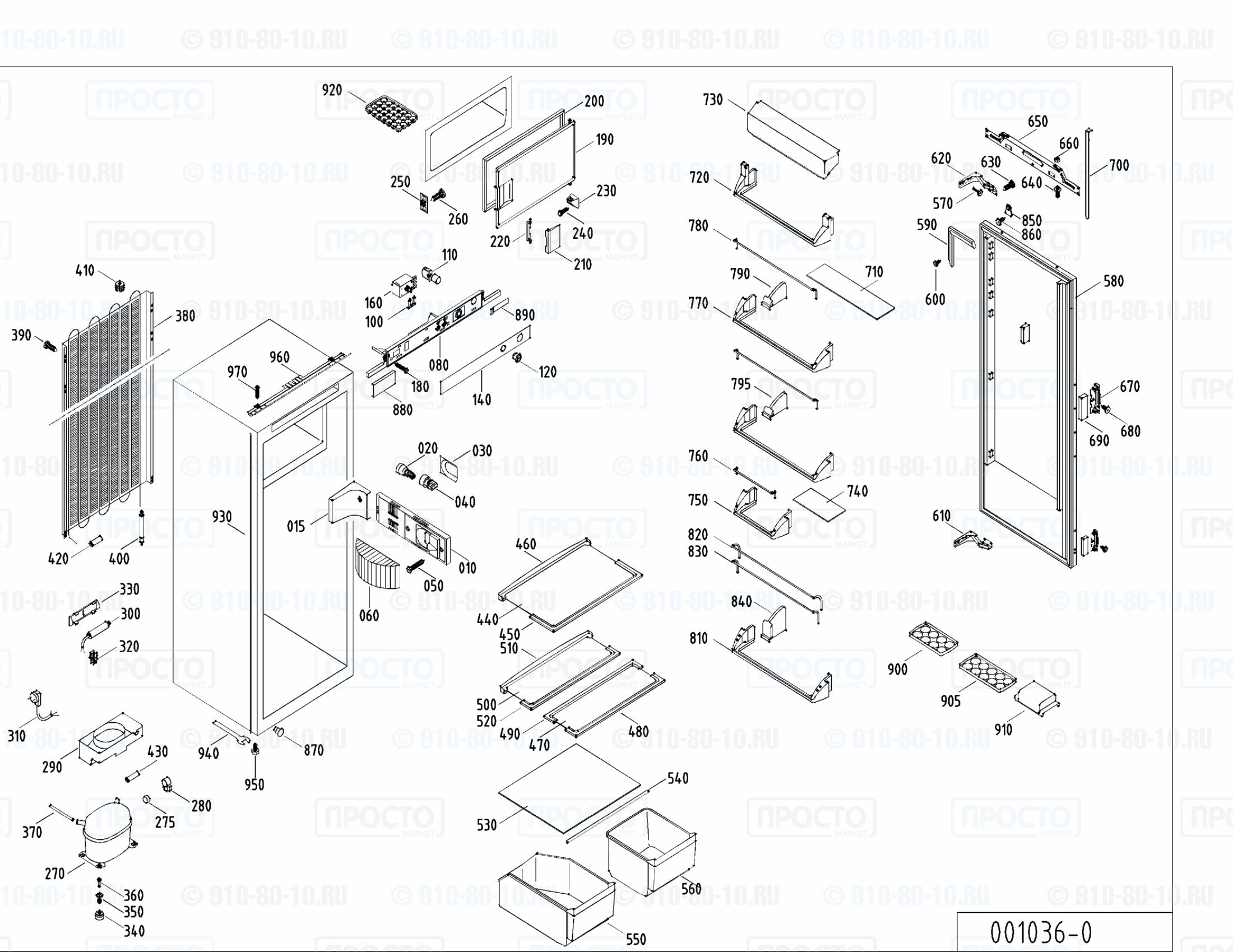 Взрыв-схема запчастей холодильника Liebherr KI 2164-22
