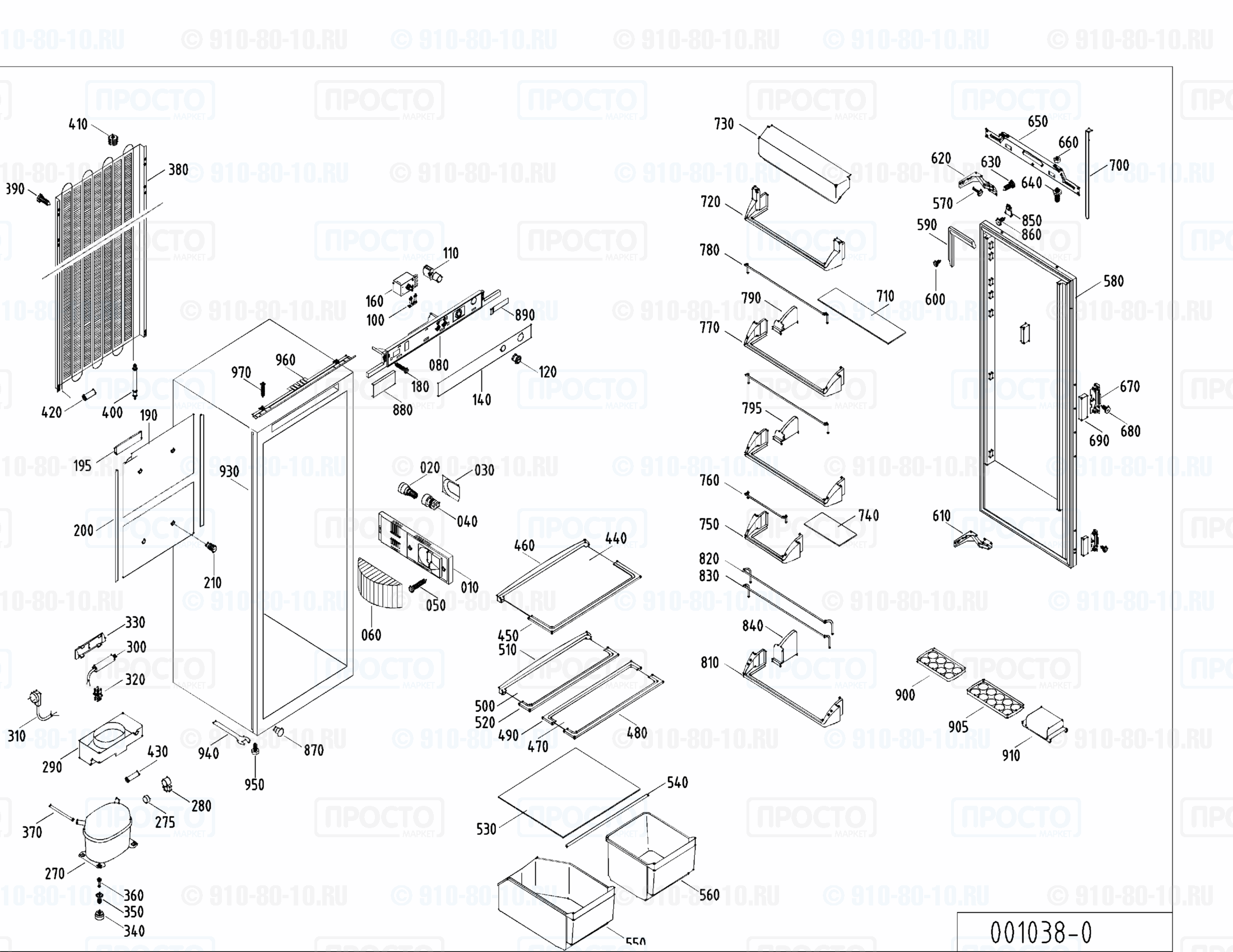 Взрыв-схема запчастей холодильника Liebherr KI 2360-22