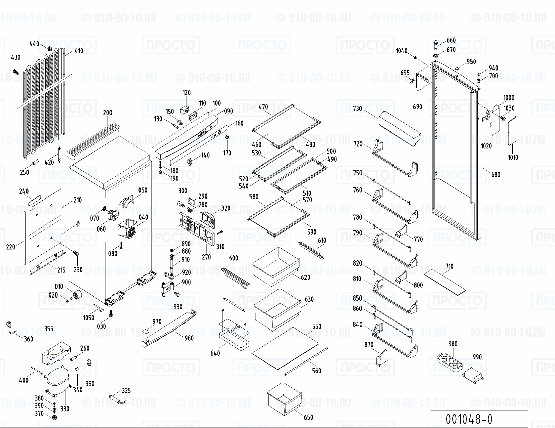 Взрыв-схема запчастей холодильника Liebherr KSv 3660-25