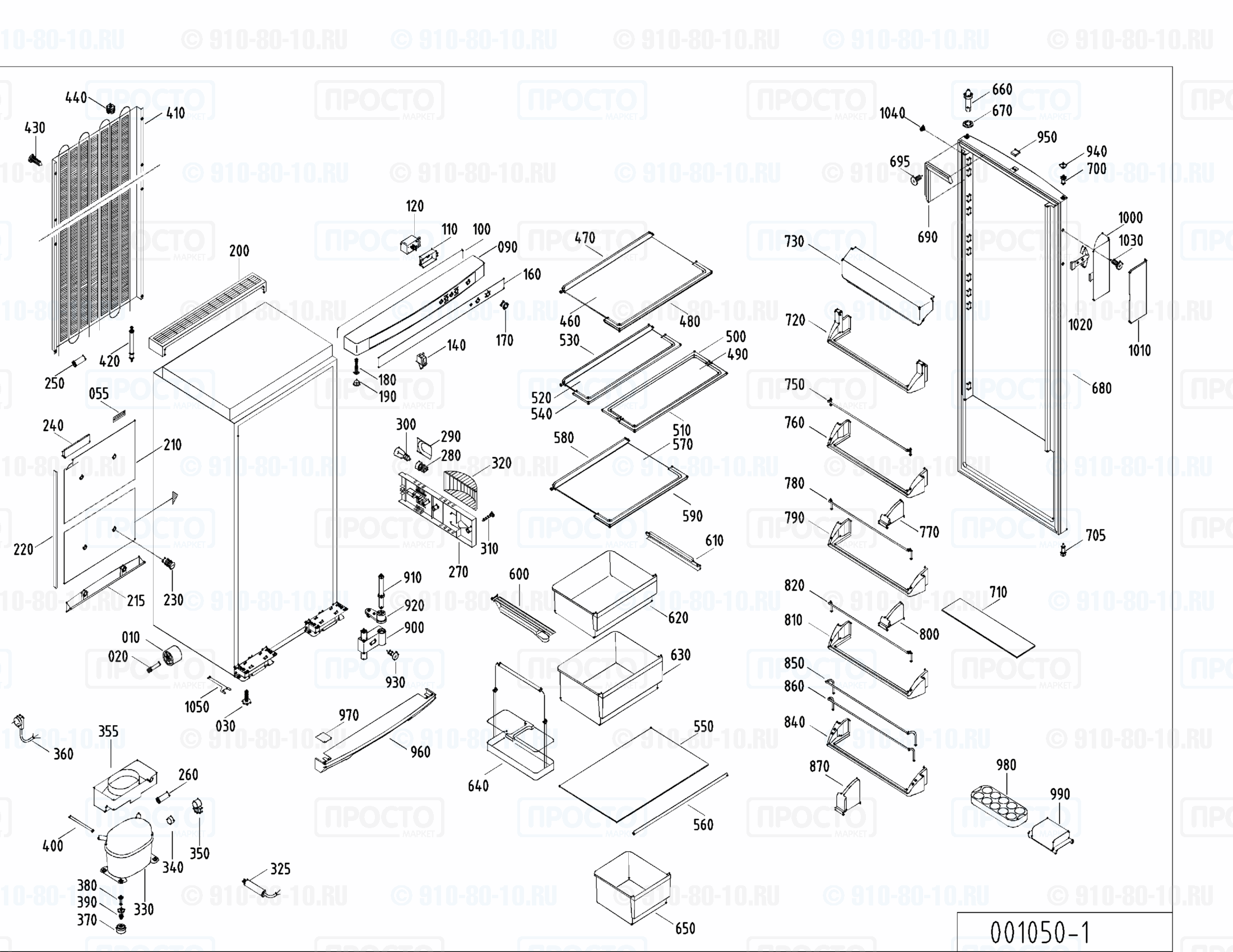 Взрыв-схема запчастей холодильника Liebherr KS 3660-25B