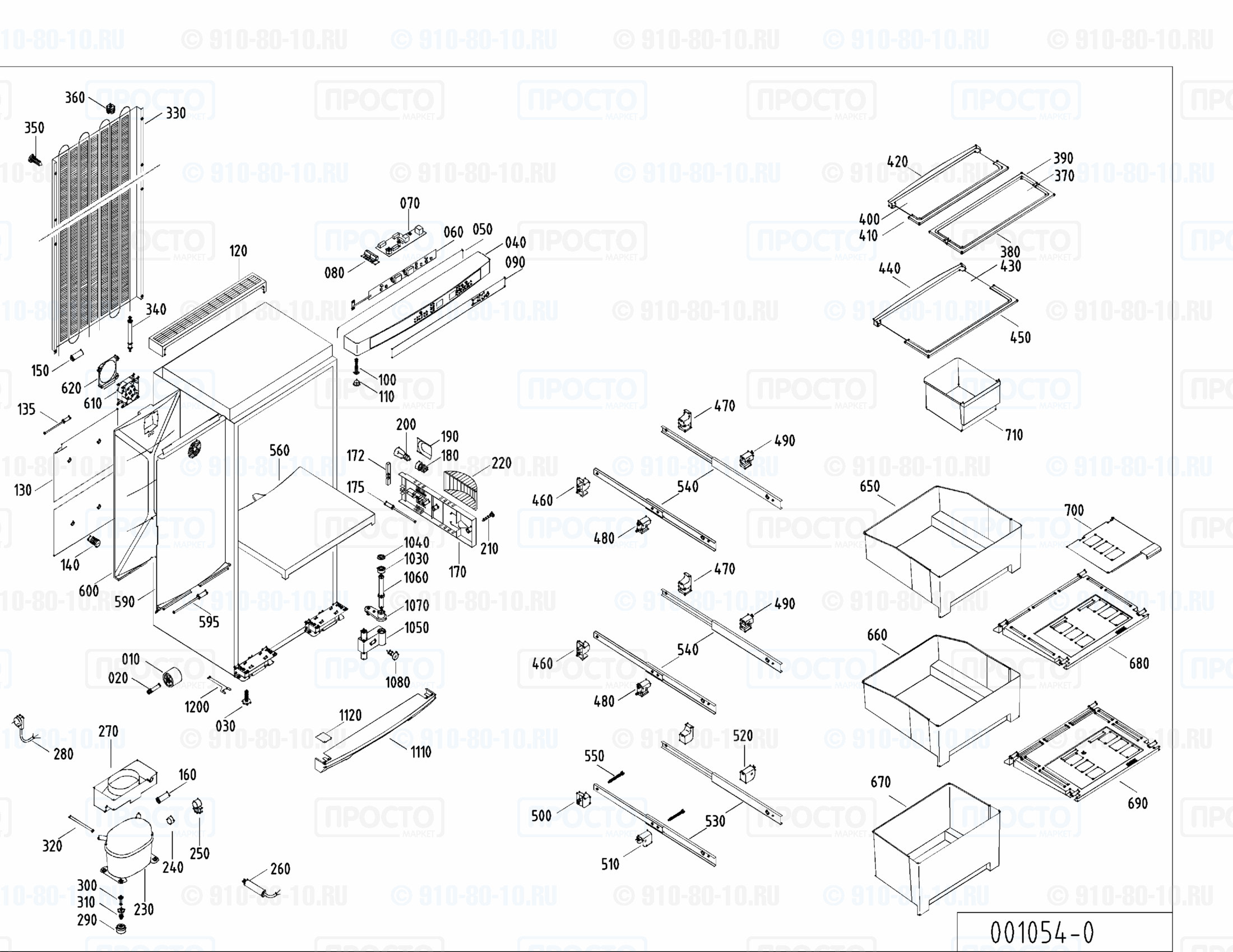 Взрыв-схема запчастей холодильника Liebherr KSB 3640-25A
