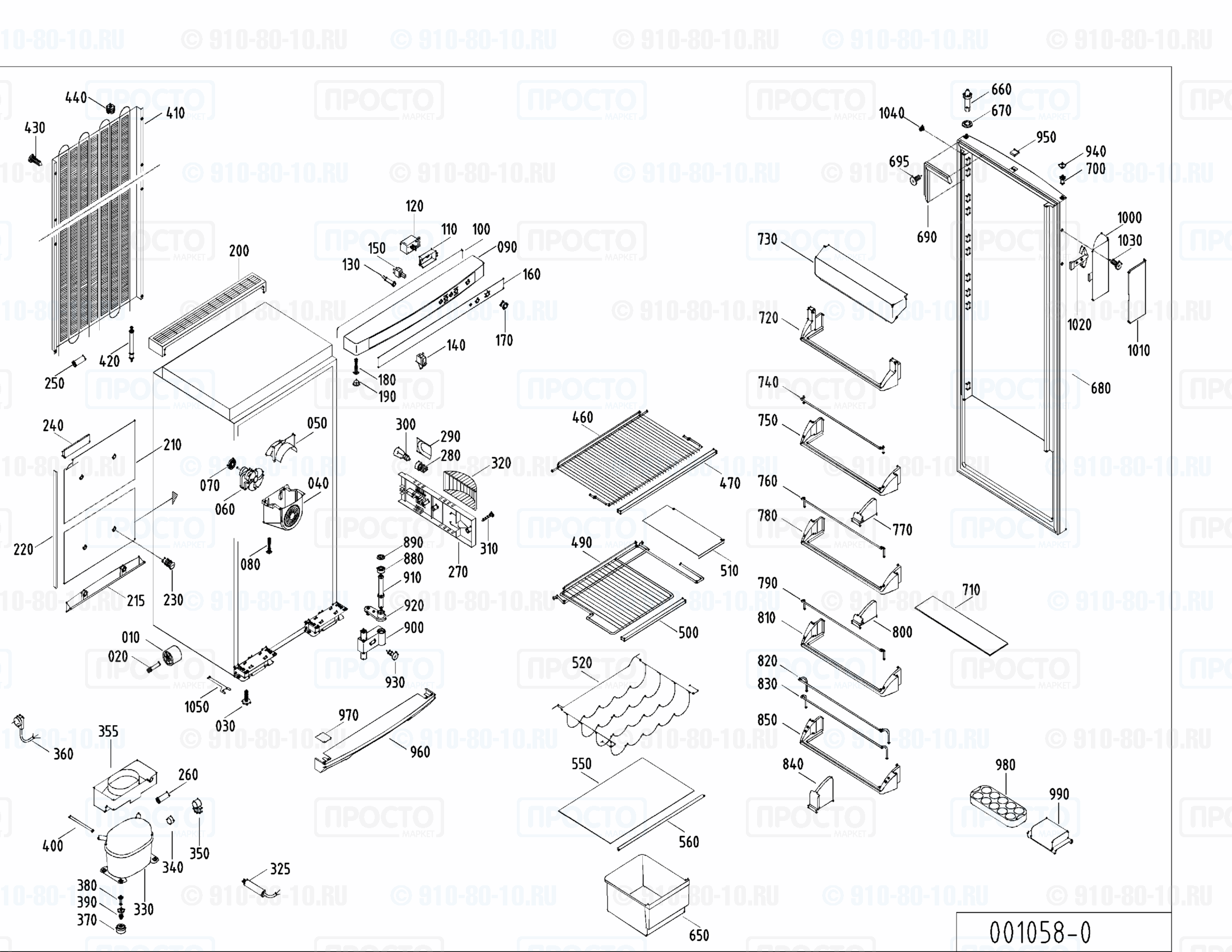 Взрыв-схема запчастей холодильника Liebherr KSv 3620-25