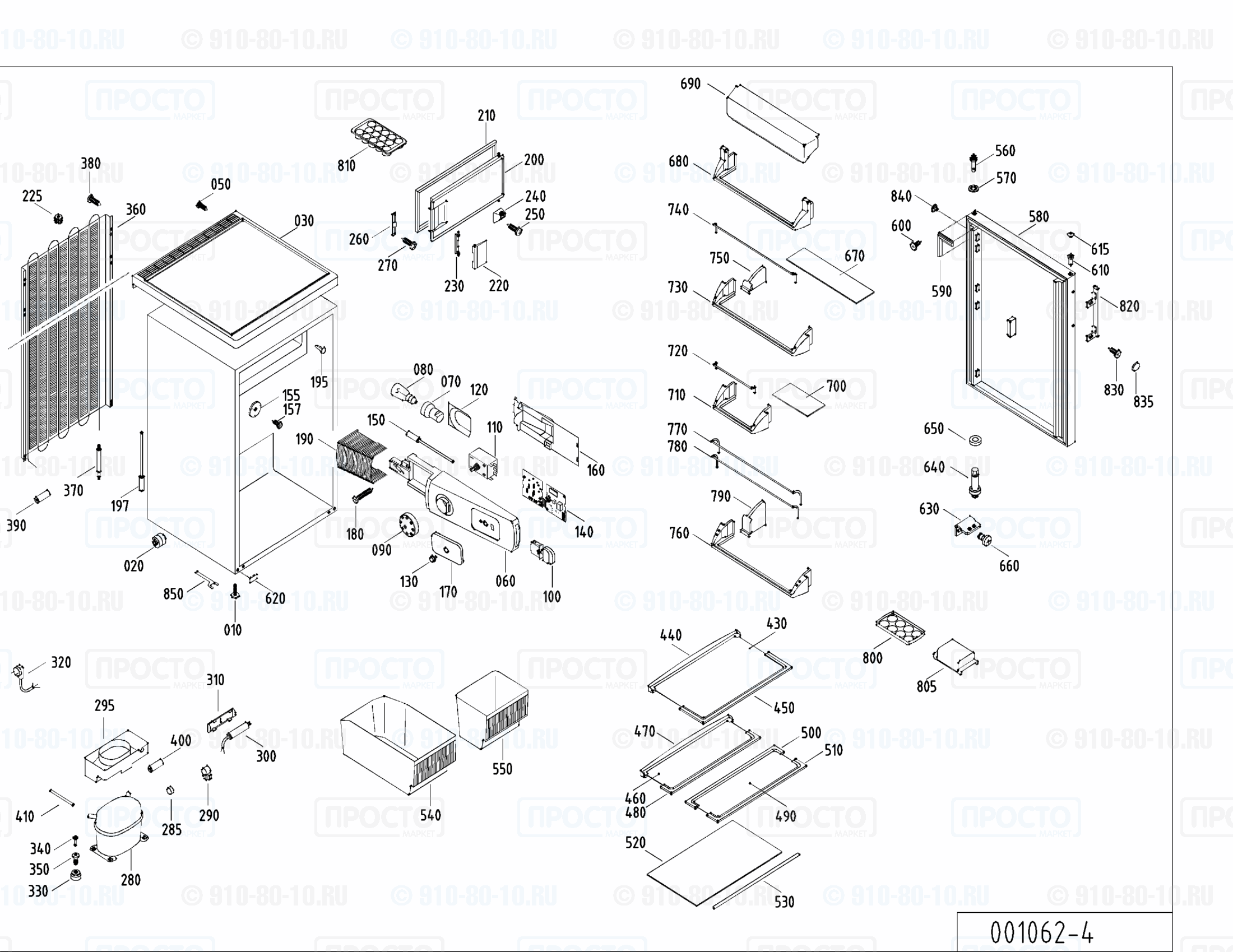 Взрыв-схема запчастей холодильника Liebherr KTe 1544-25A