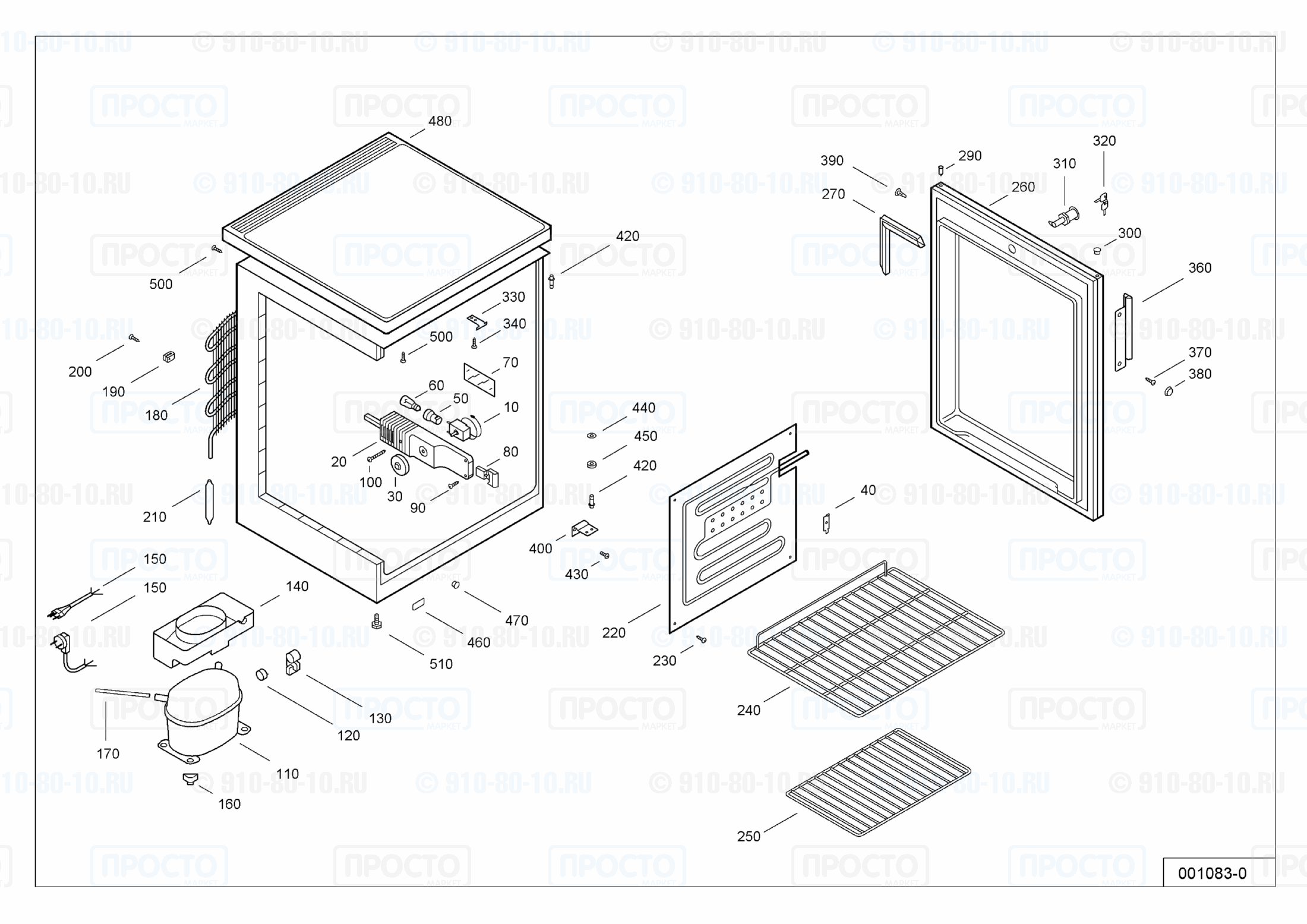 Взрыв-схема запчастей холодильника Liebherr FKU 1800-10C
